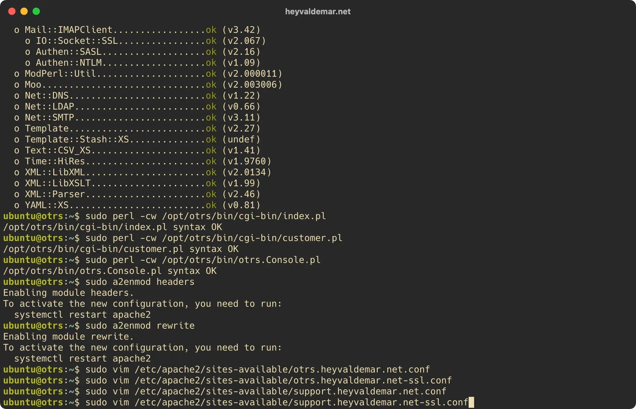 Install OTRS on Ubuntu Server - Step 38