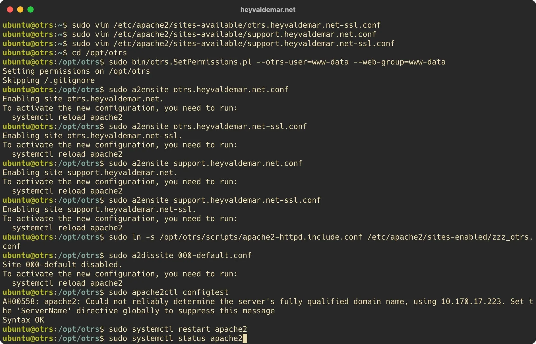 Install OTRS on Ubuntu Server - Step 51