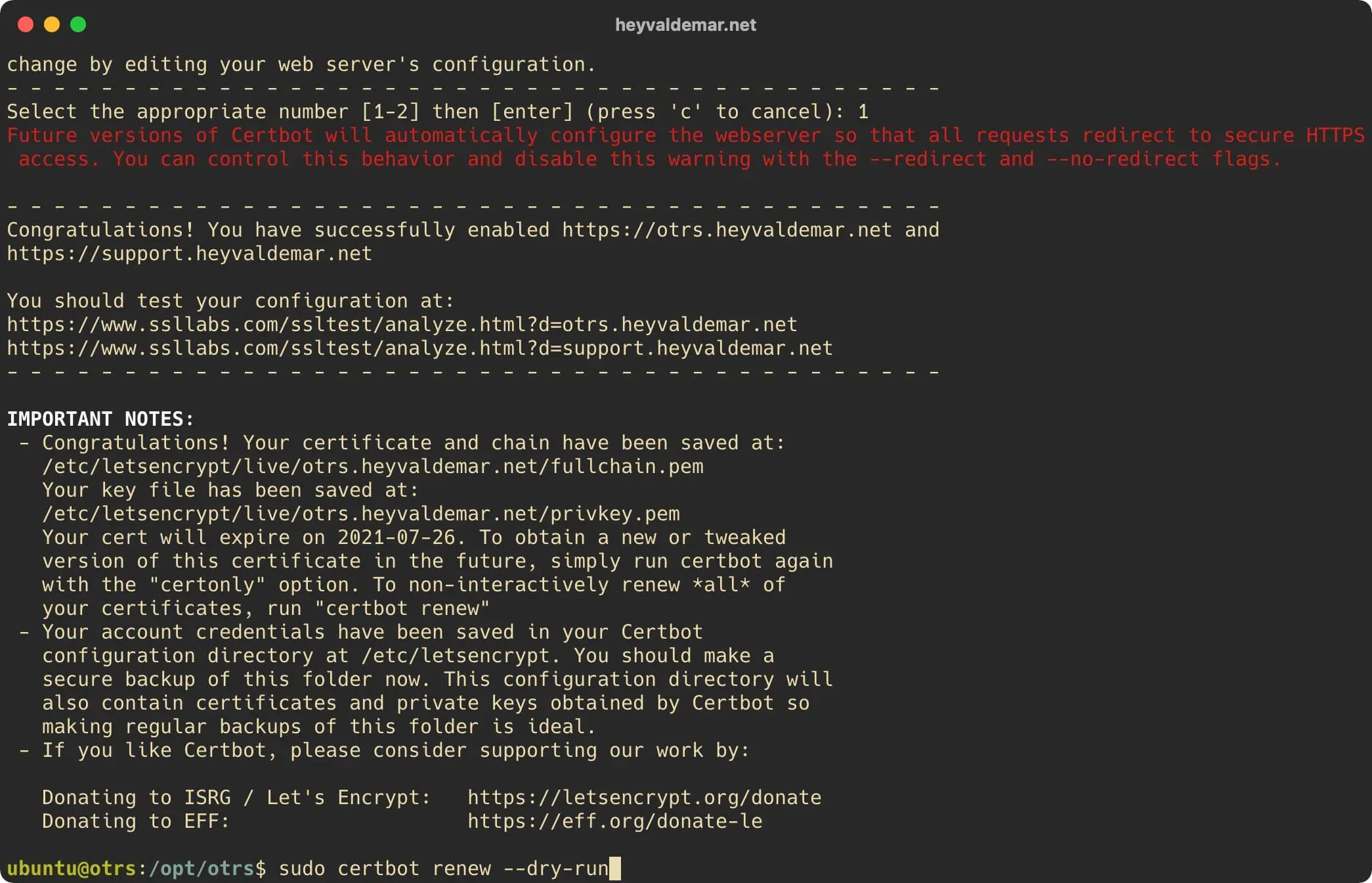 Install OTRS on Ubuntu Server - Step 57