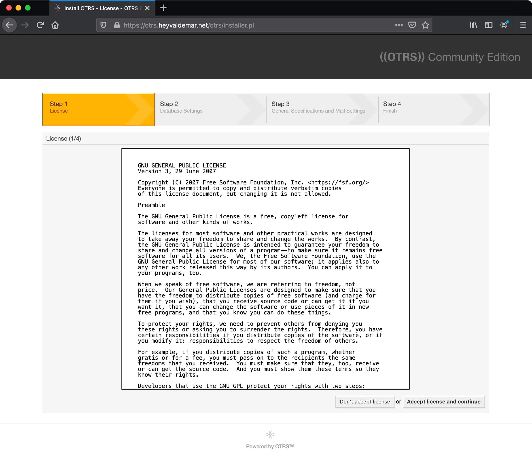 Install OTRS on Ubuntu Server - Step 59