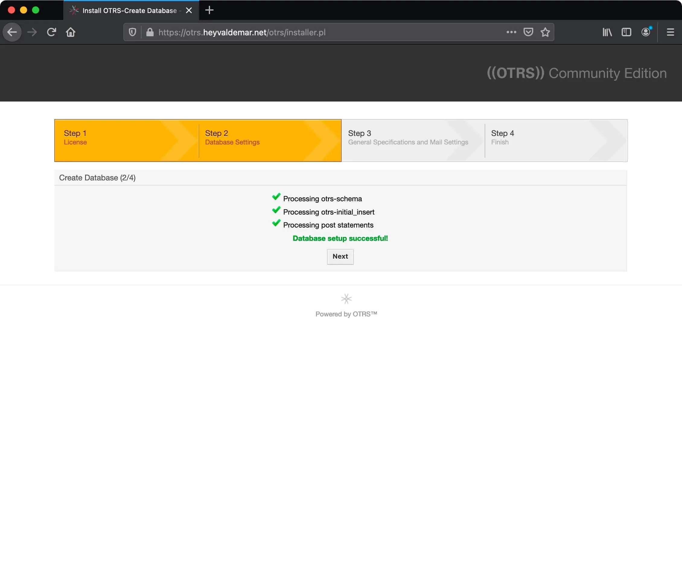 Install OTRS on Ubuntu Server - Step 63