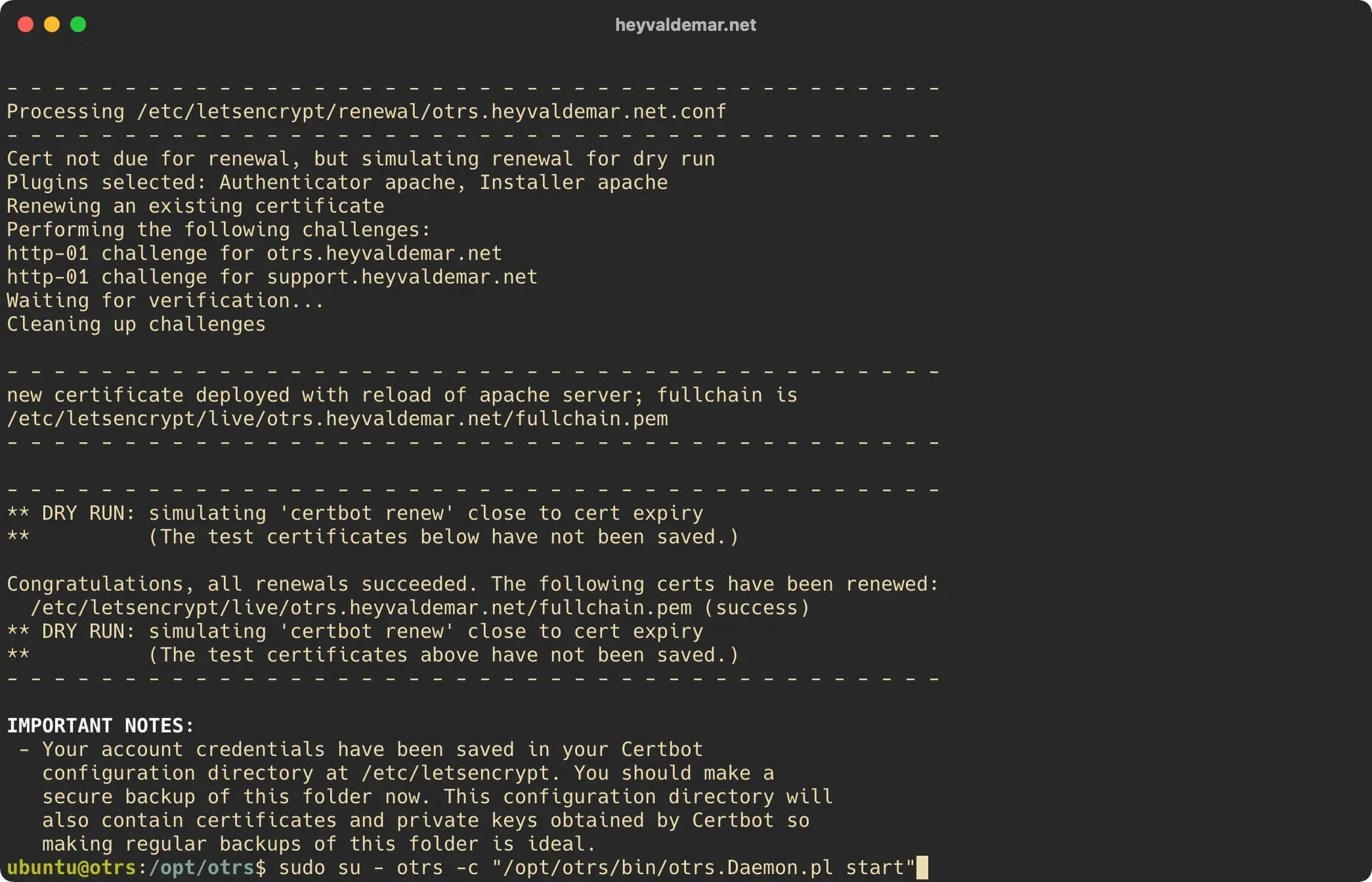 Install OTRS on Ubuntu Server - Step 67