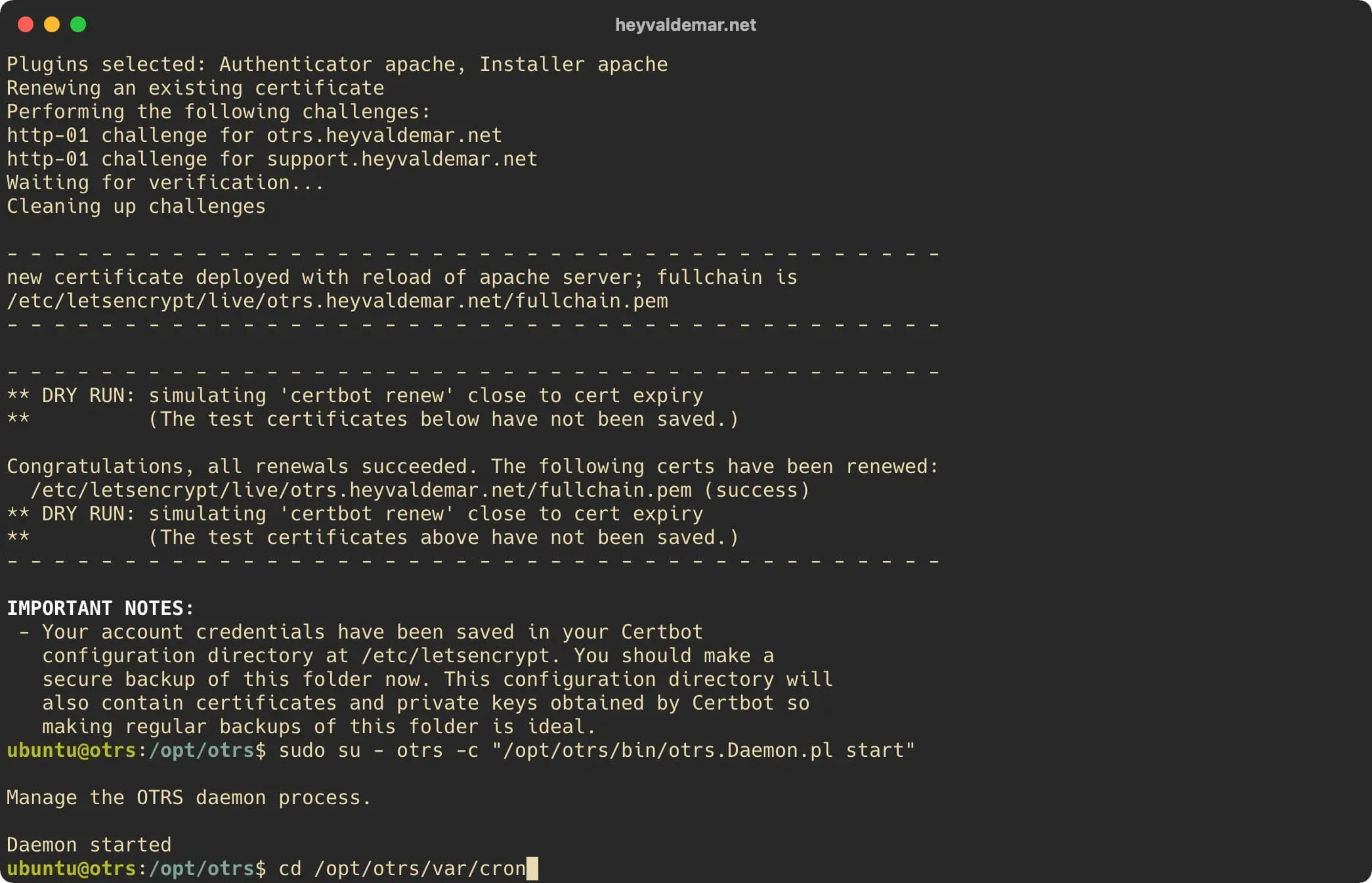 Install OTRS on Ubuntu Server - Step 68