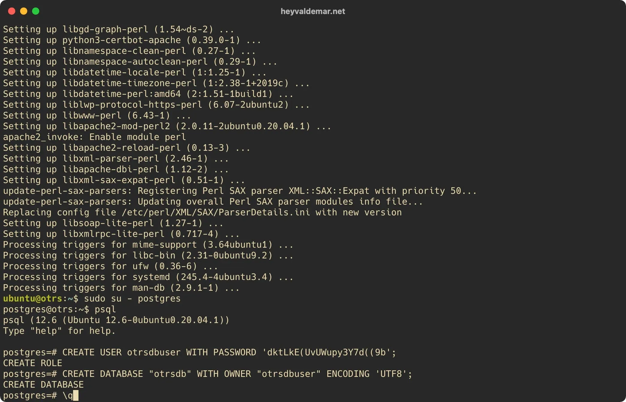 Install OTRS on Ubuntu Server - Step 7
