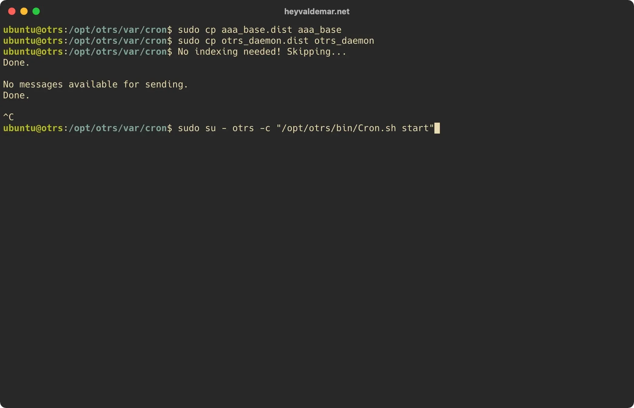 Install OTRS on Ubuntu Server - Step 71