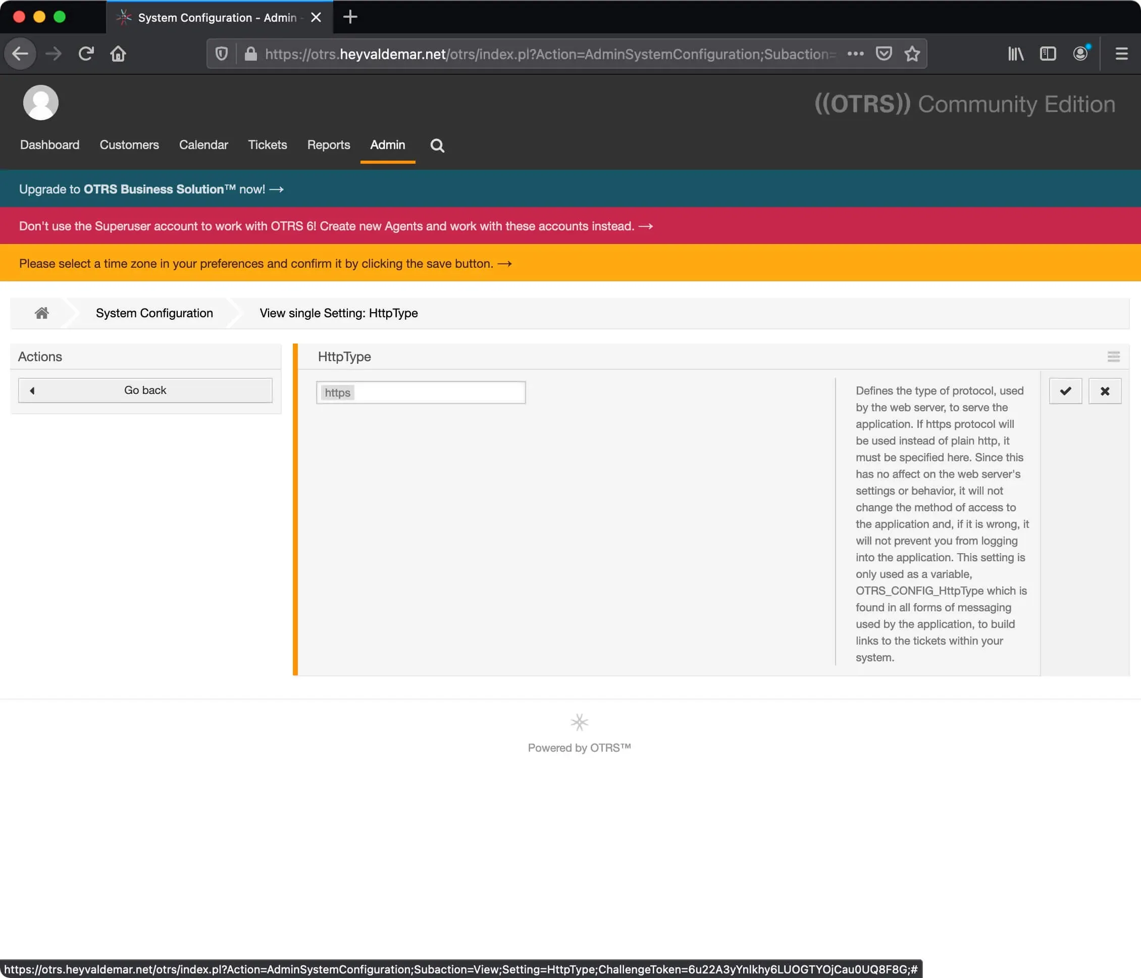 Install OTRS on Ubuntu Server - Step 77