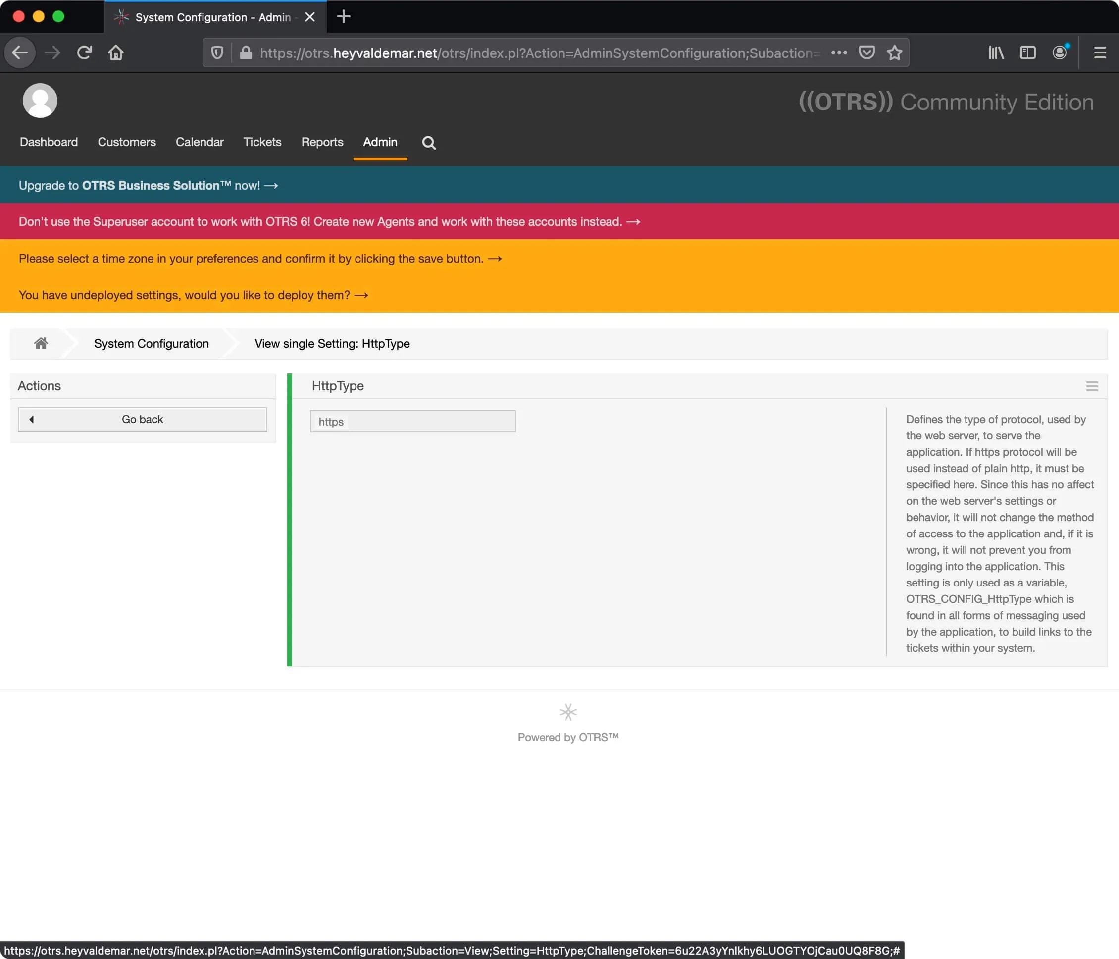 Install OTRS on Ubuntu Server - Step 78