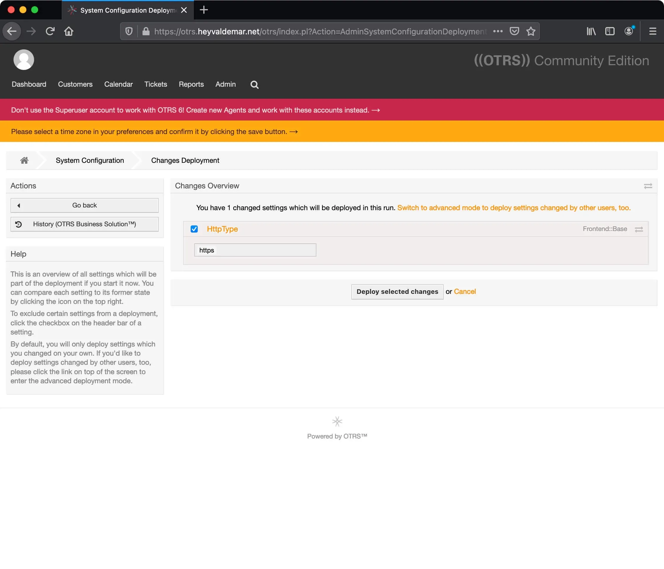 Install OTRS on Ubuntu Server - Step 79