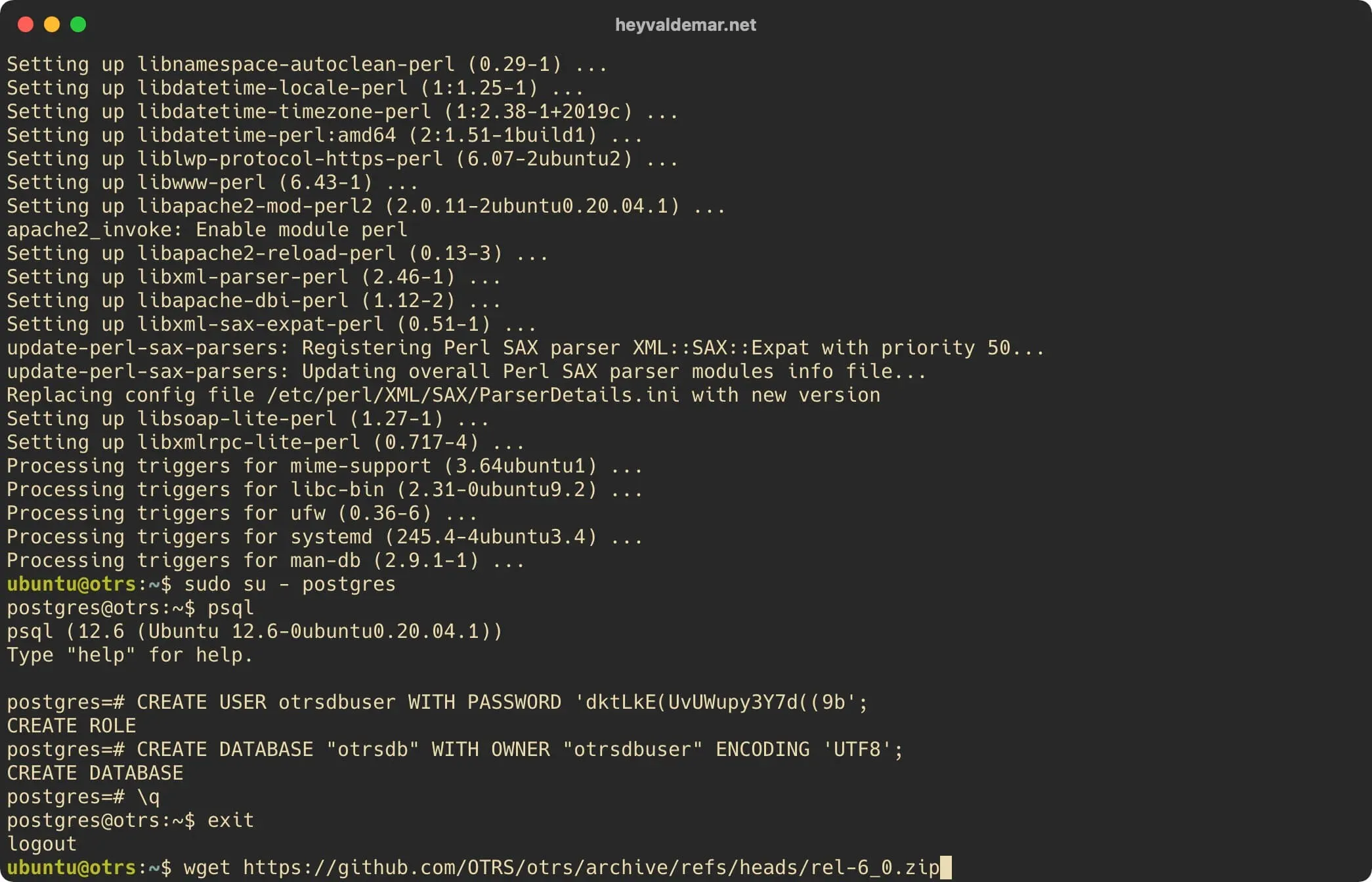 Install OTRS on Ubuntu Server - Step 9