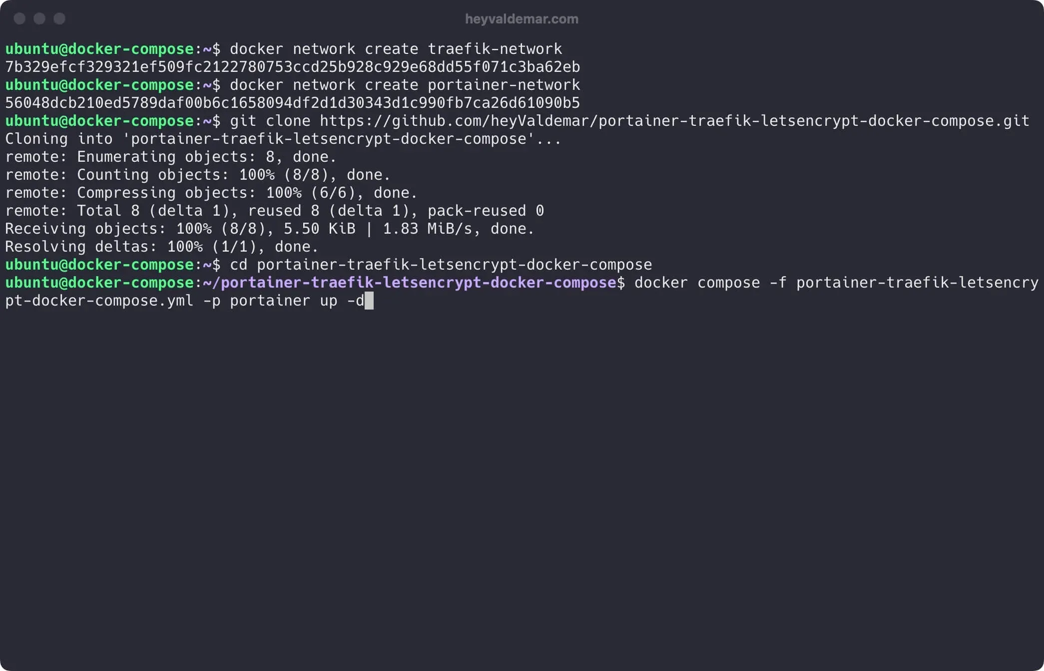 Install Portainer Using Docker Compose - Step 5