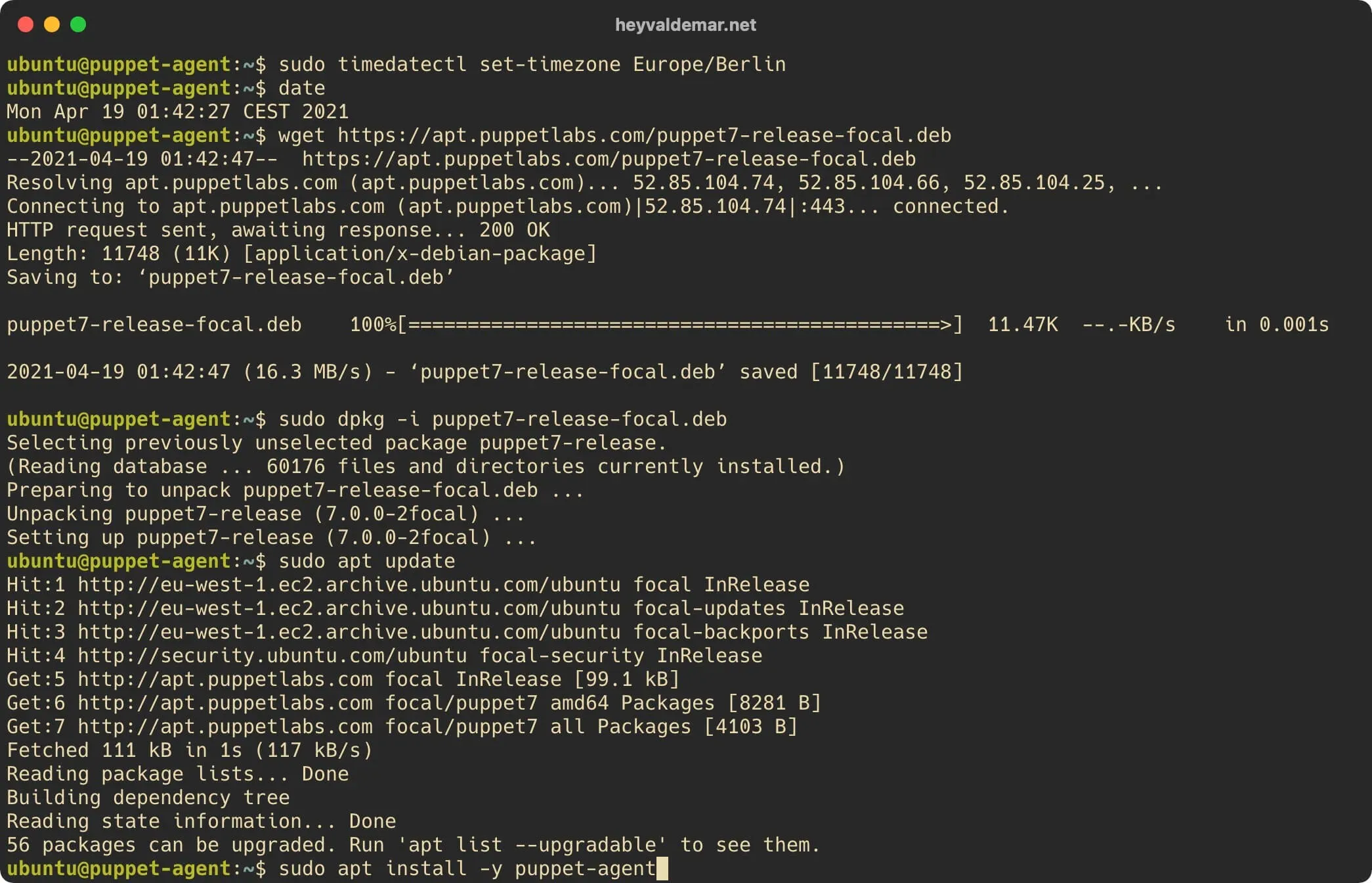 Install Puppet on Ubuntu Server - Step 50