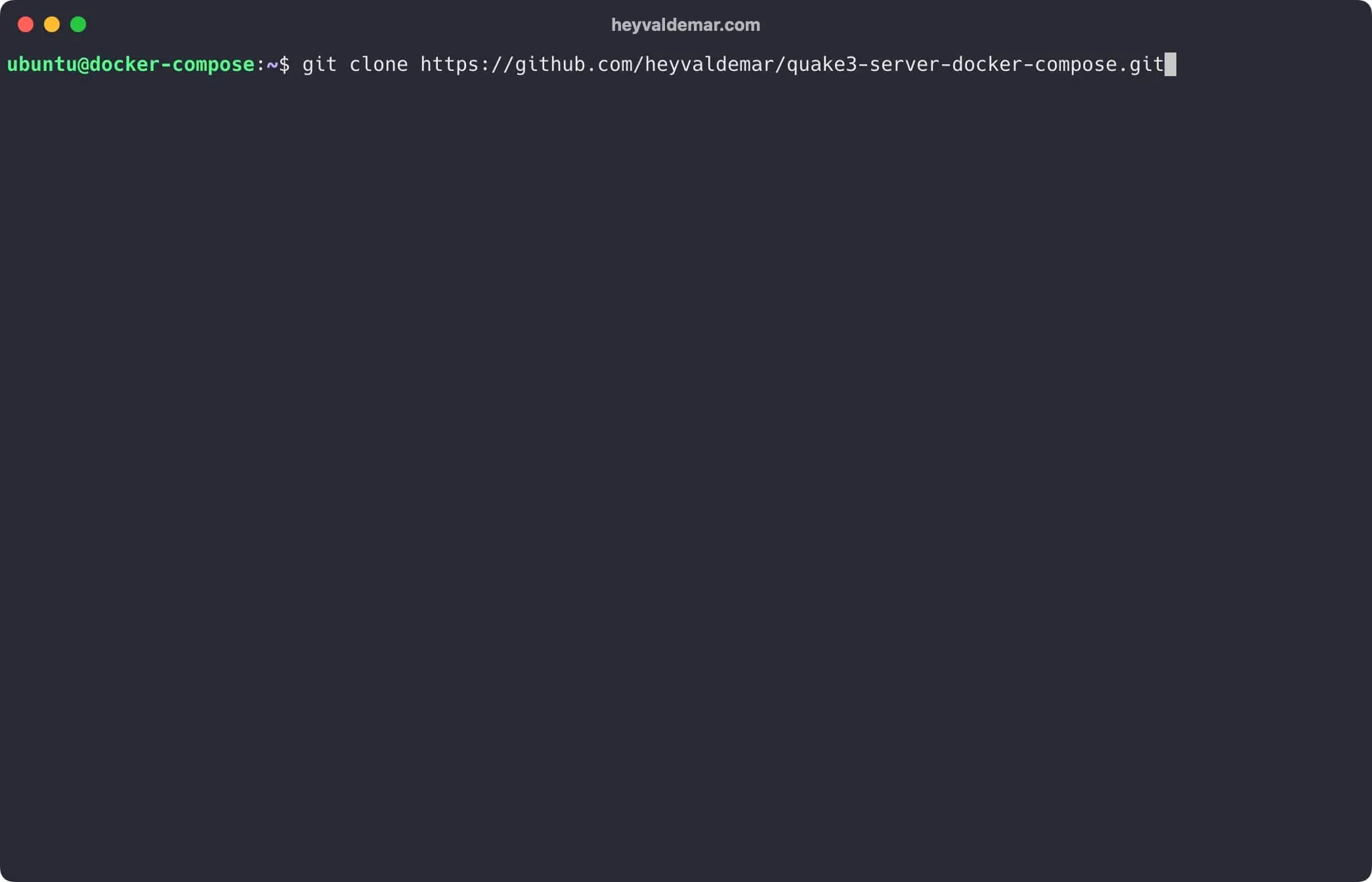 Install Quake 3 Server Using Docker Compose - Step 1
