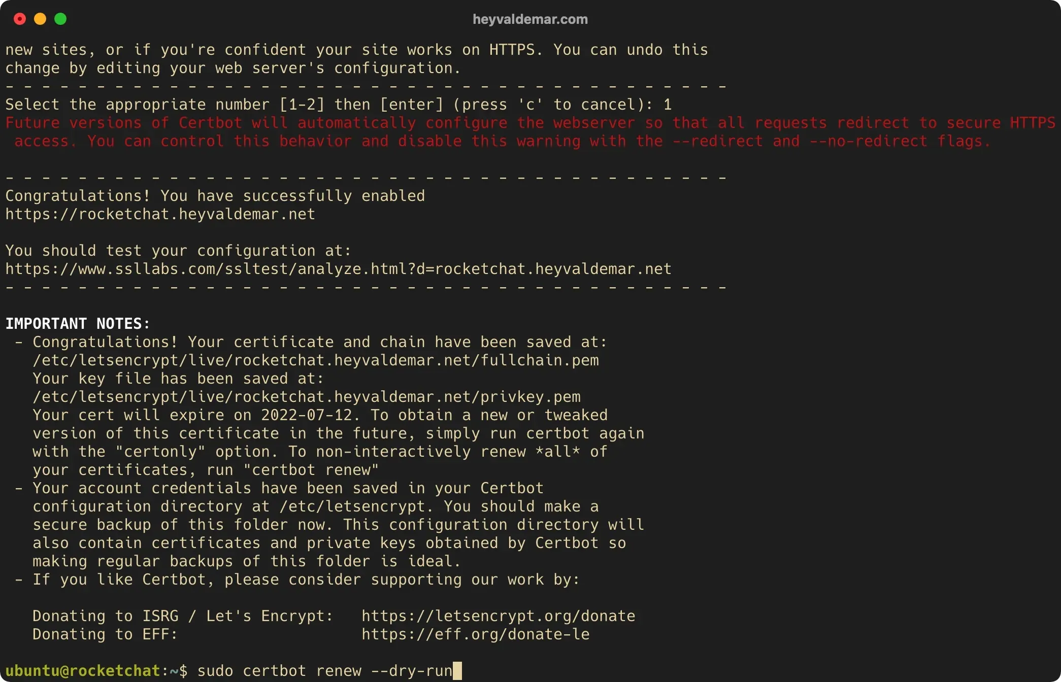 Install Rocket.Chat on Ubuntu Server - Step 13