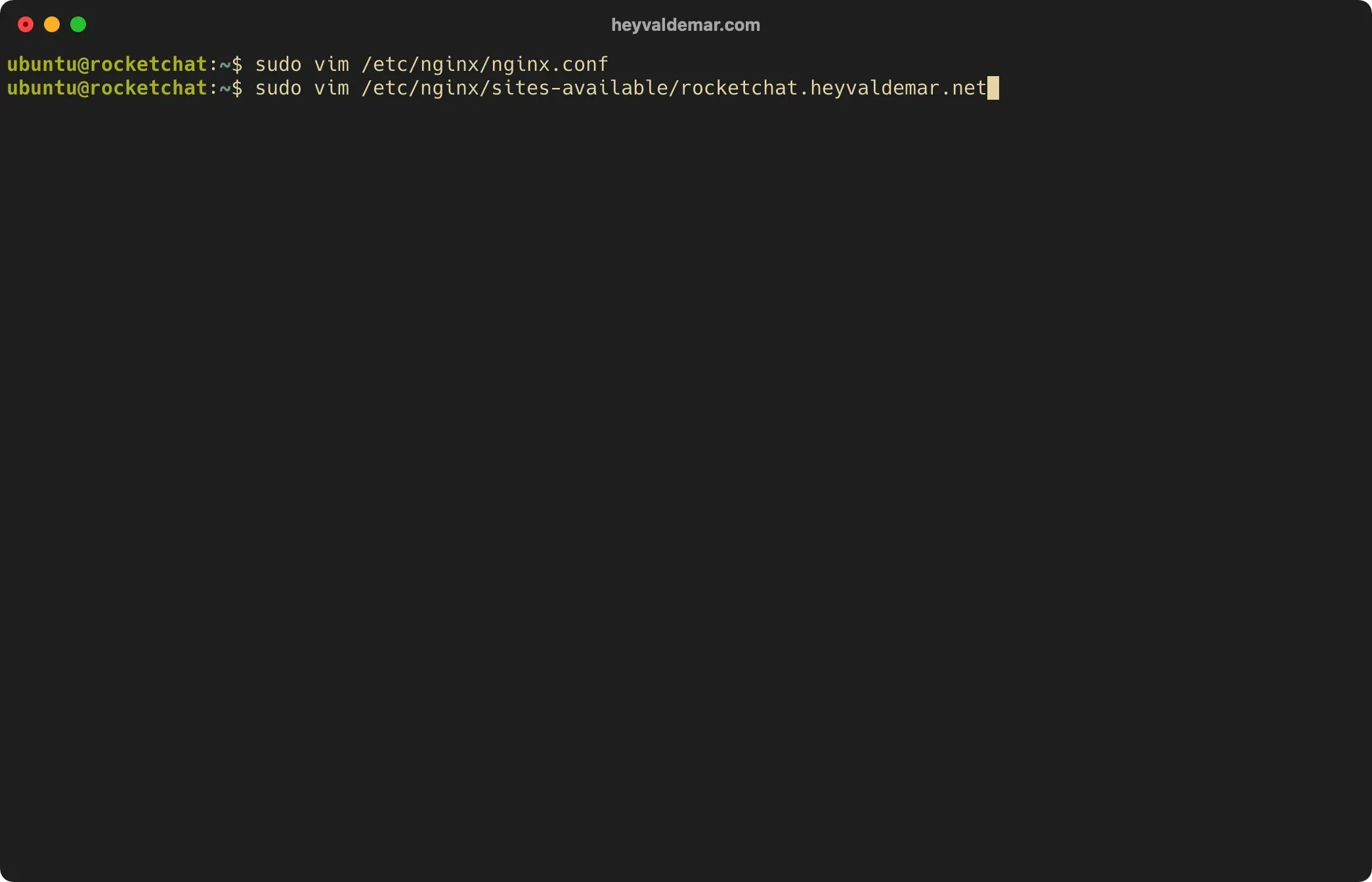 Install Rocket.Chat on Ubuntu Server - Step 17