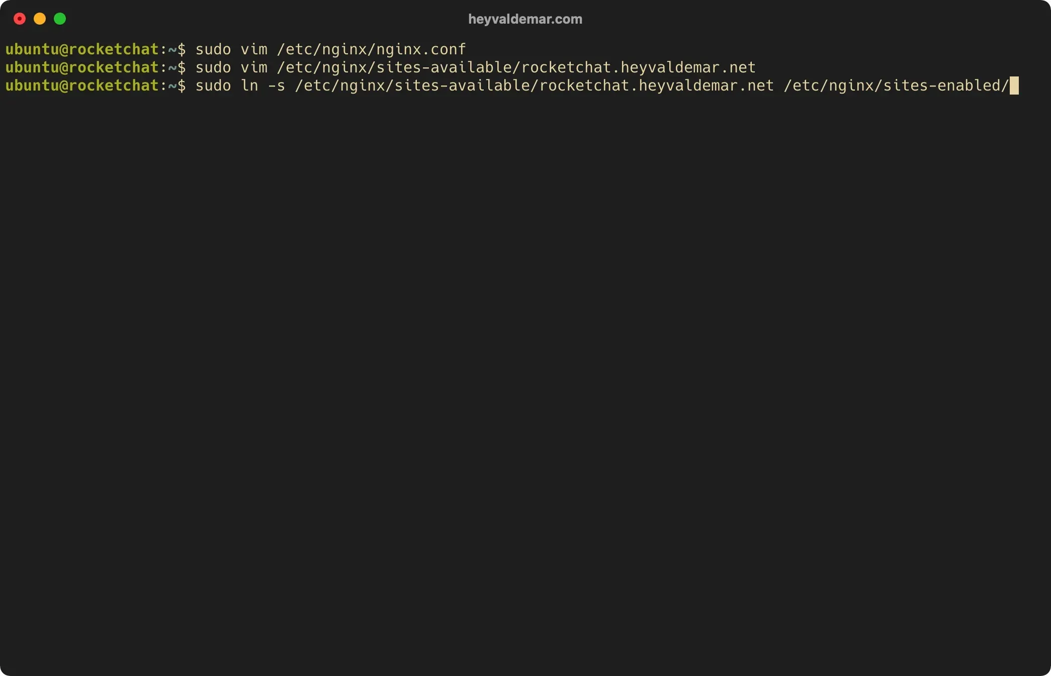 Install Rocket.Chat on Ubuntu Server - Step 20