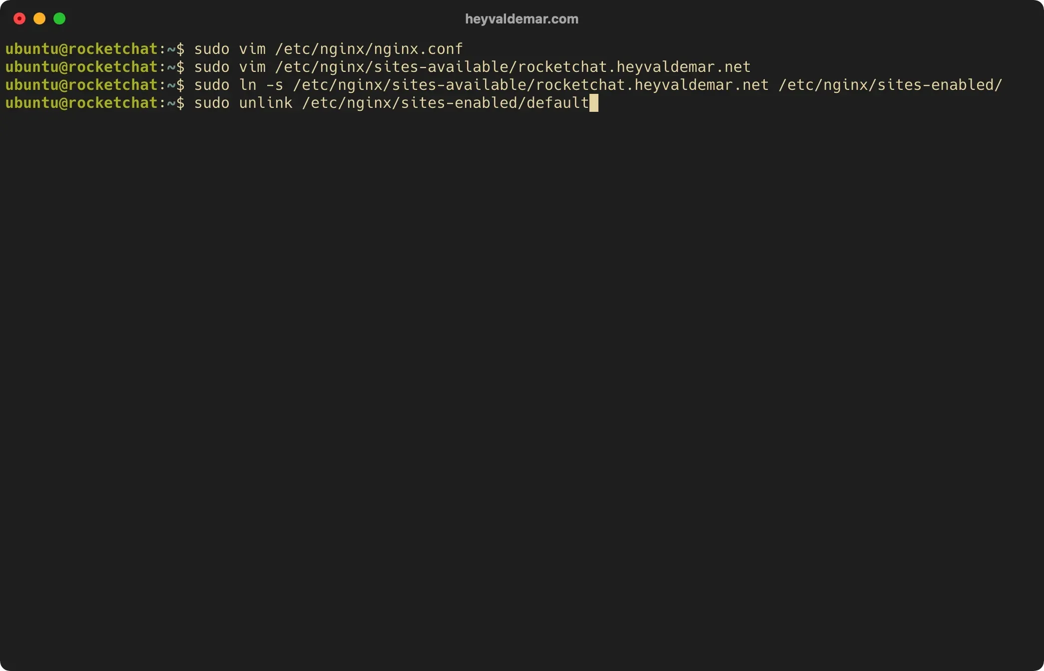 Install Rocket.Chat on Ubuntu Server - Step 21