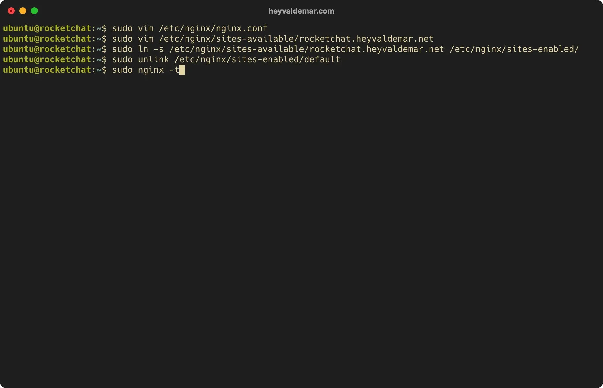 Install Rocket.Chat on Ubuntu Server - Step 22