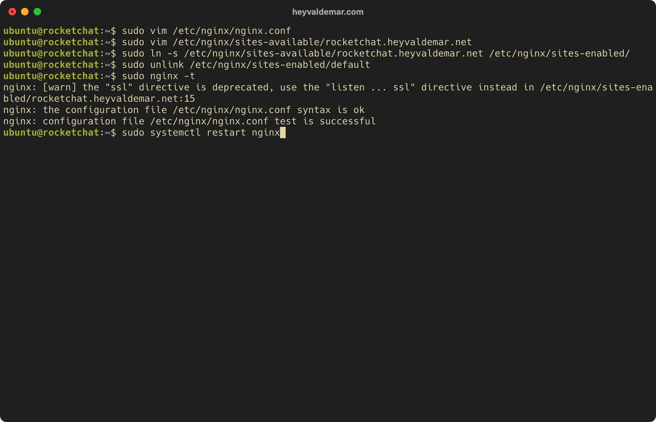 Install Rocket.Chat on Ubuntu Server - Step 23