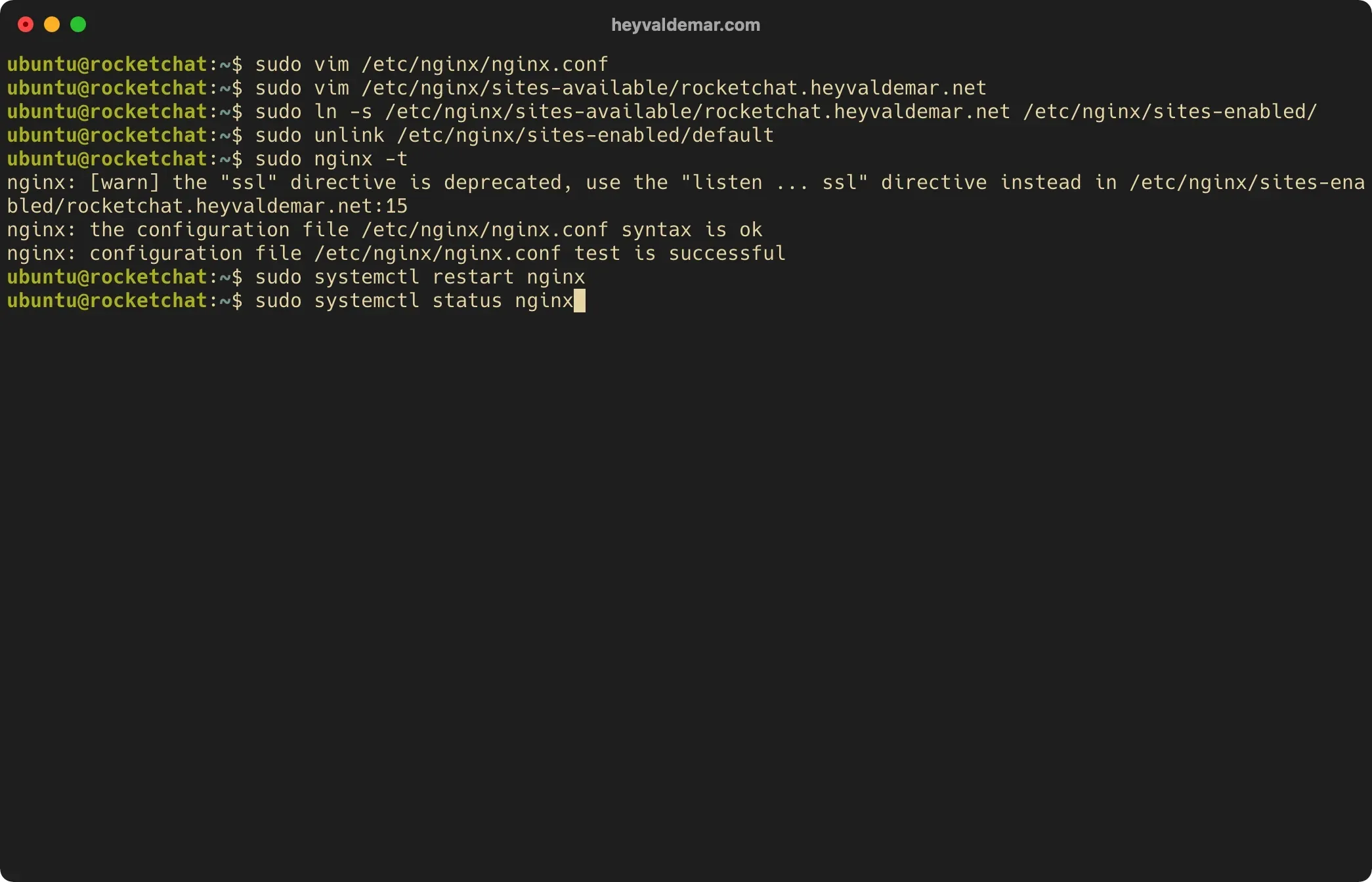 Install Rocket.Chat on Ubuntu Server - Step 24