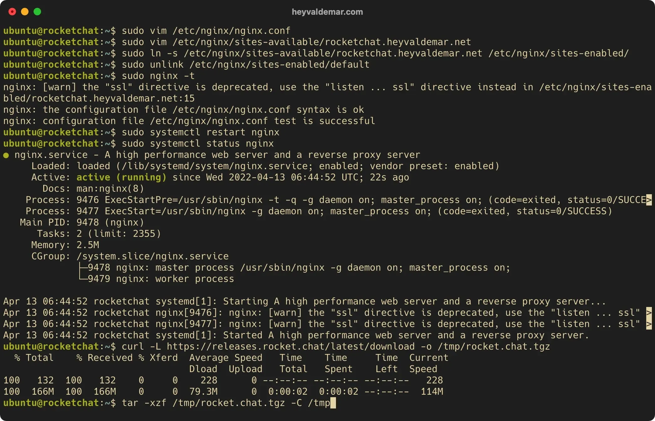 Install Rocket.Chat on Ubuntu Server - Step 26
