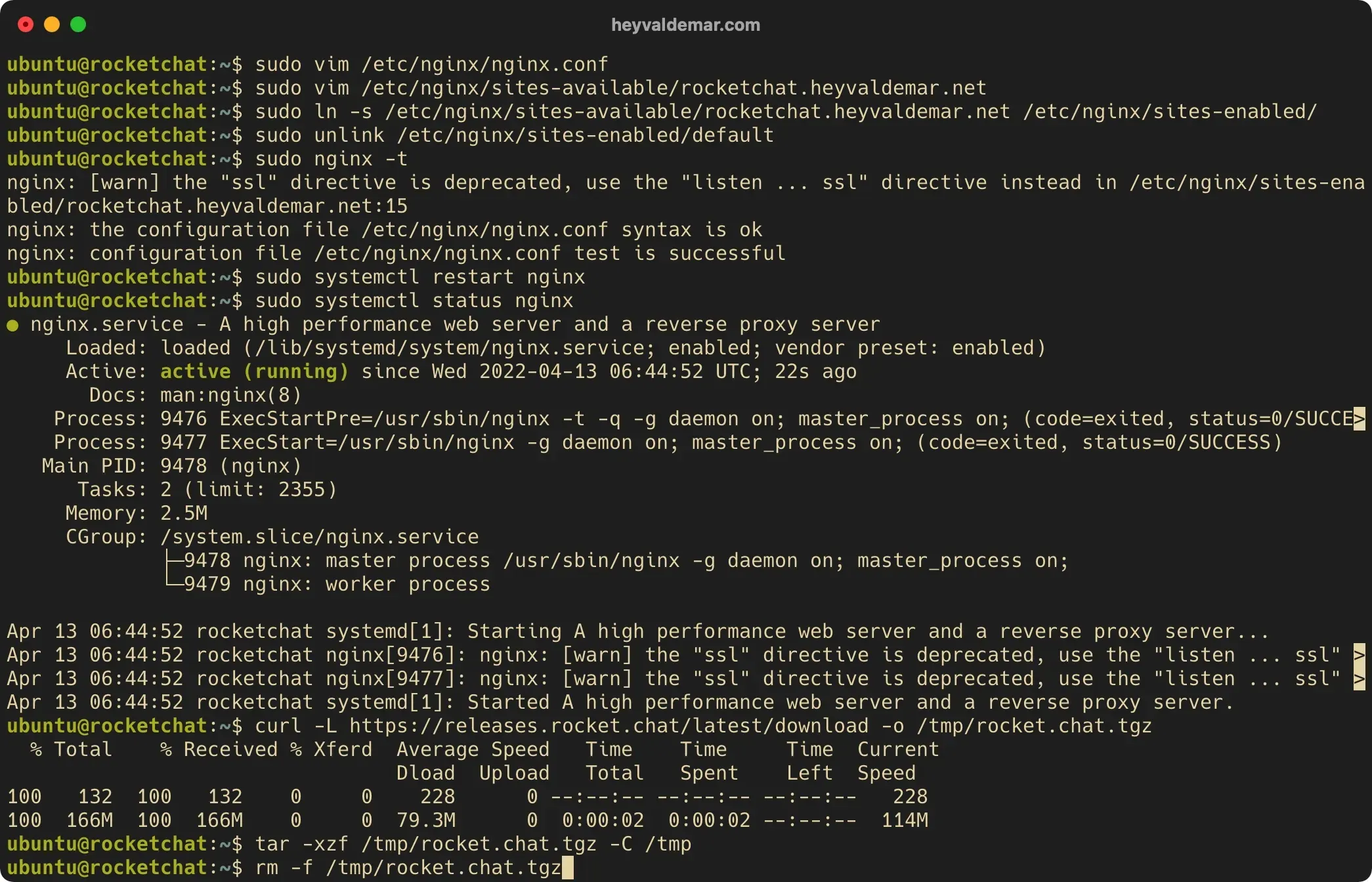 Install Rocket.Chat on Ubuntu Server - Step 27
