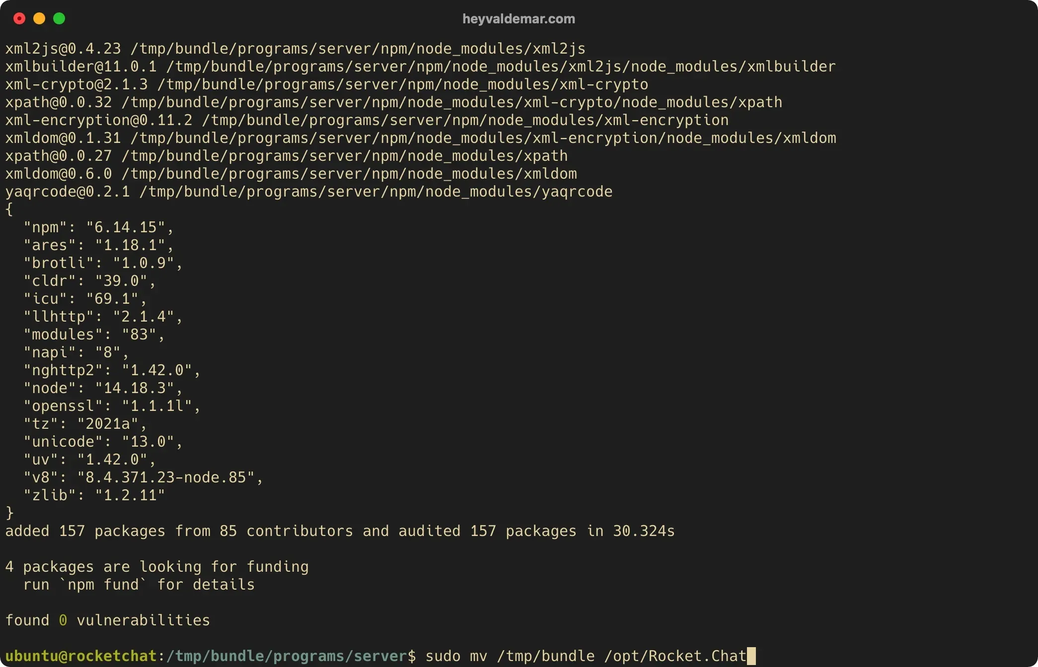Install Rocket.Chat on Ubuntu Server - Step 30