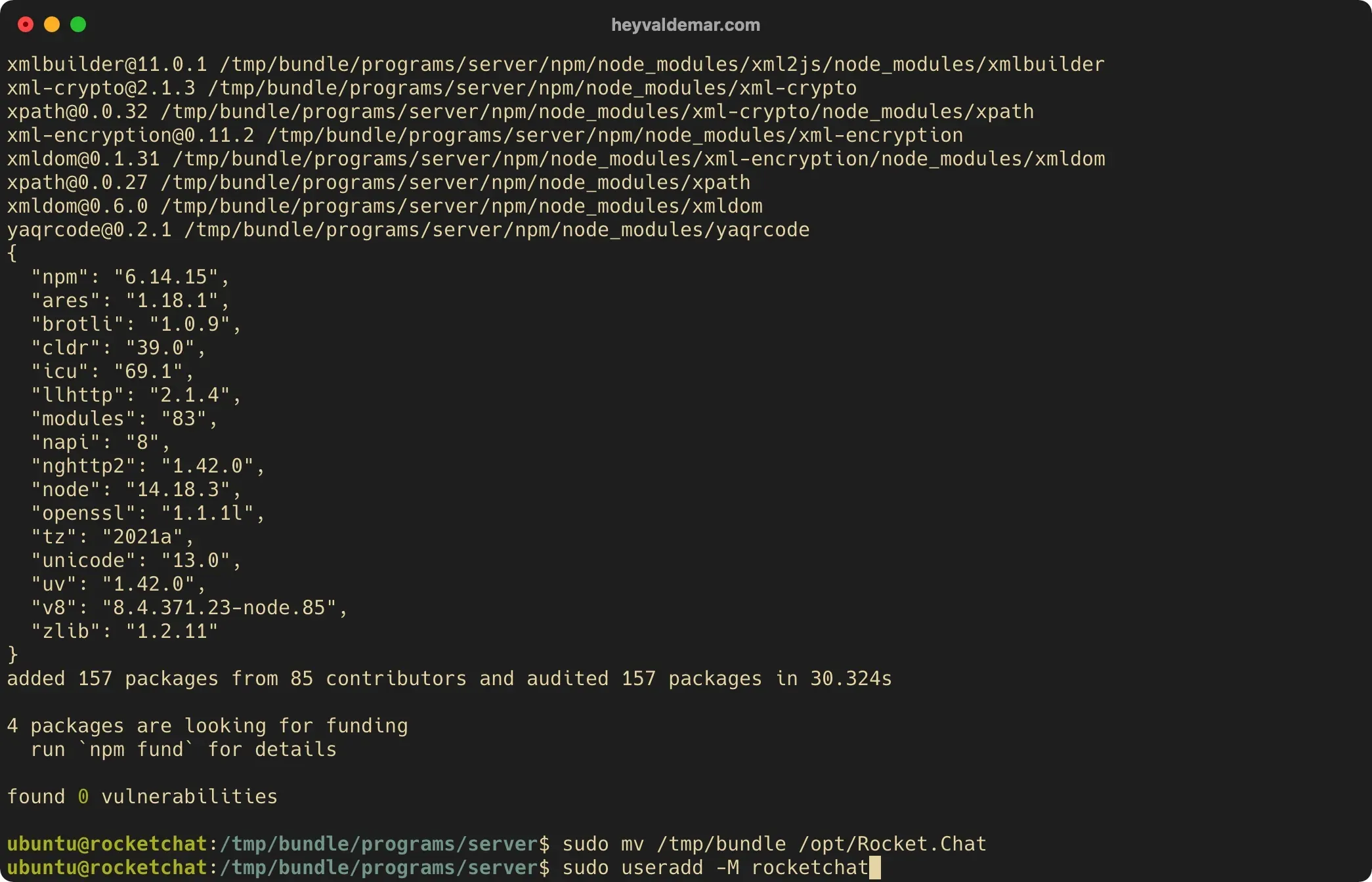 Install Rocket.Chat on Ubuntu Server - Step 31