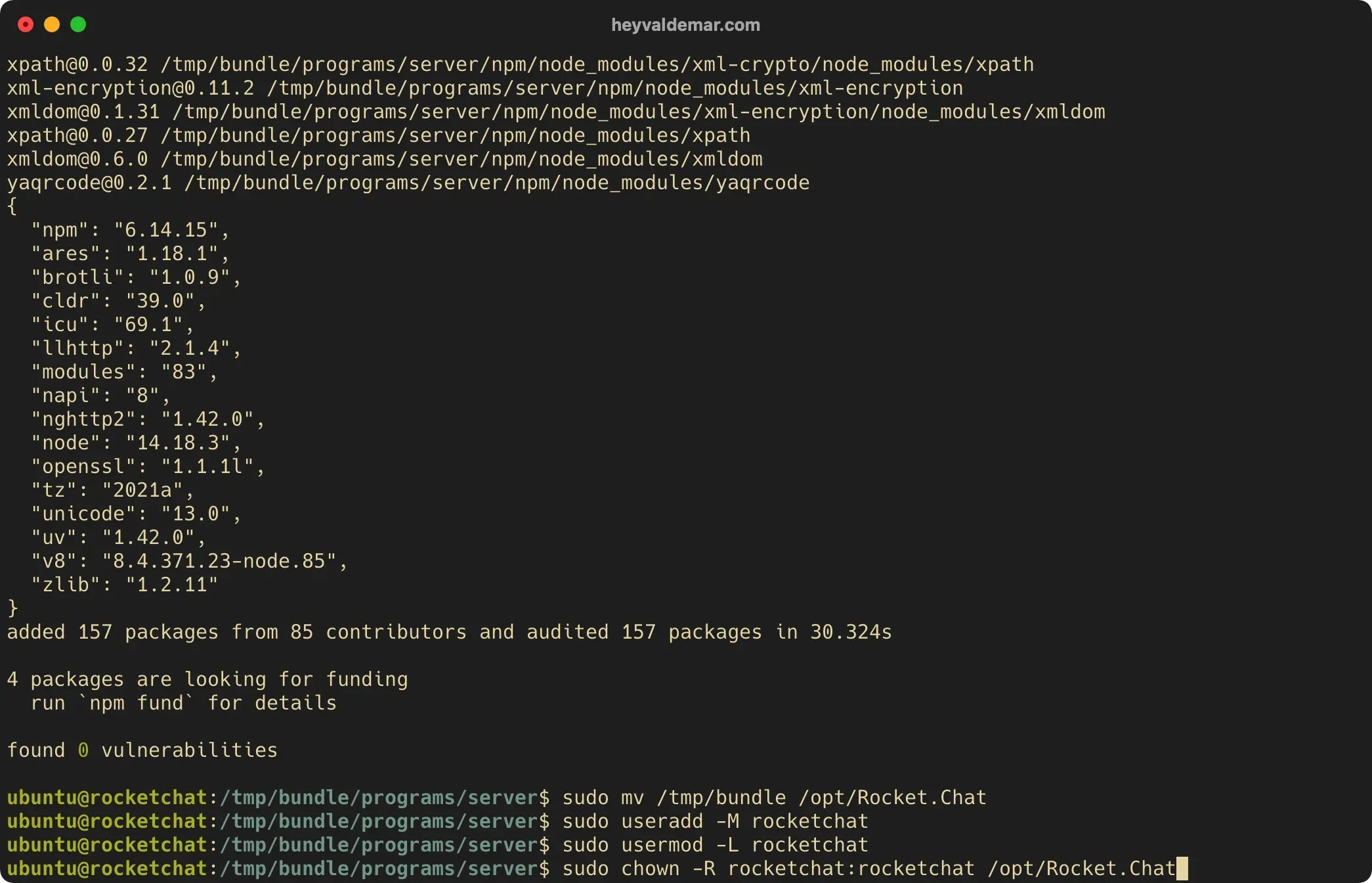Install Rocket.Chat on Ubuntu Server - Step 33
