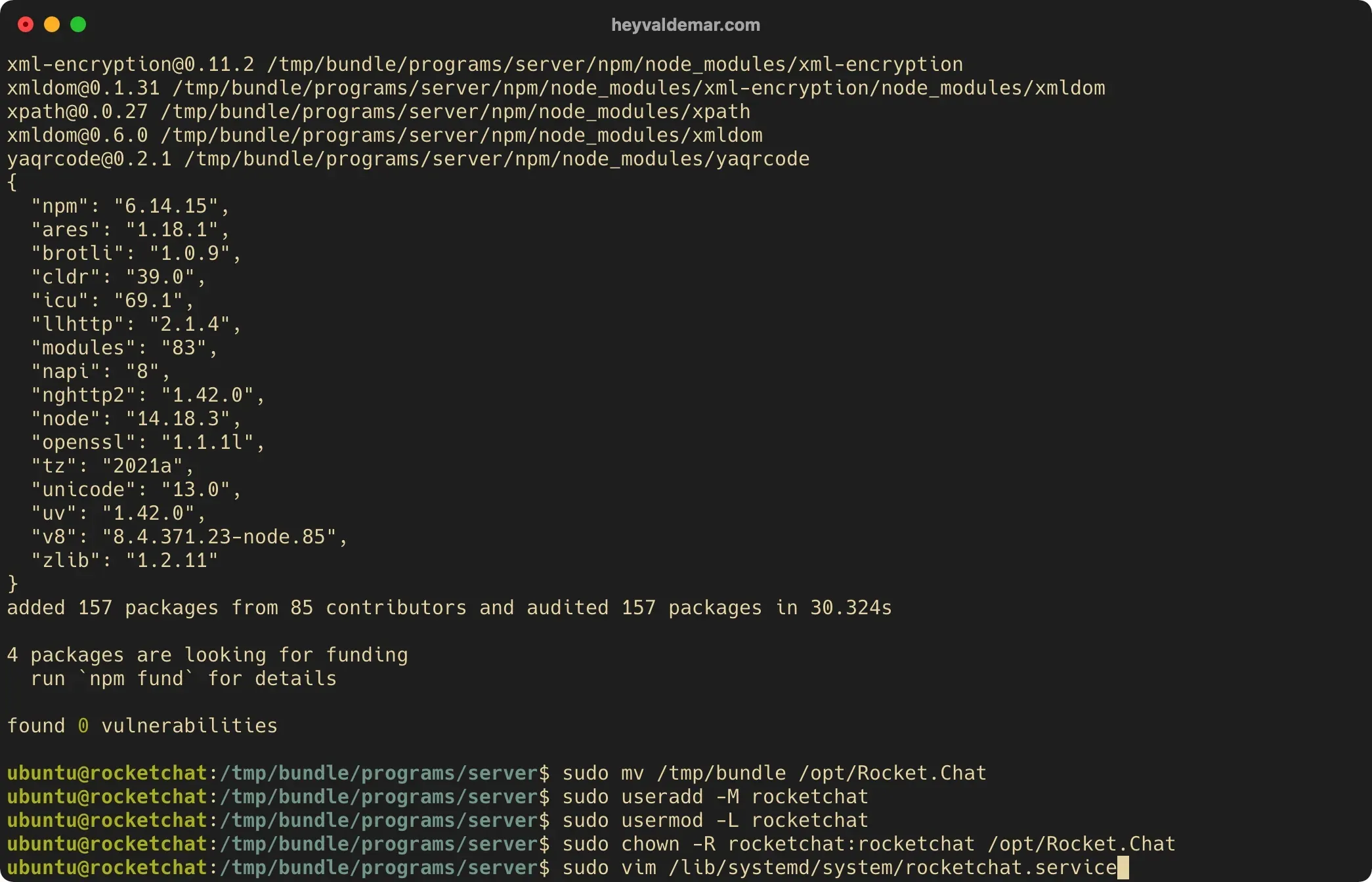 Install Rocket.Chat on Ubuntu Server - Step 34