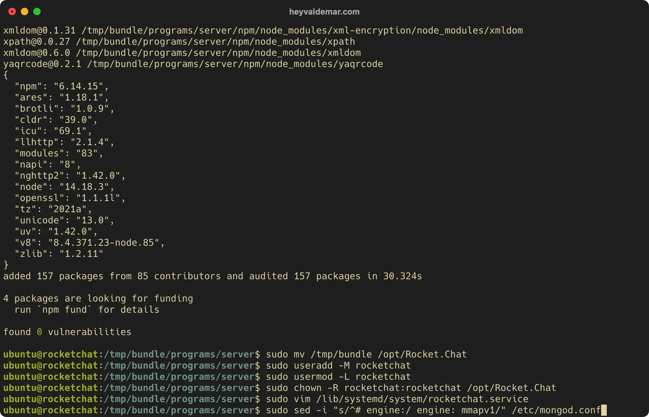 Install Rocket.Chat on Ubuntu Server - Step 37