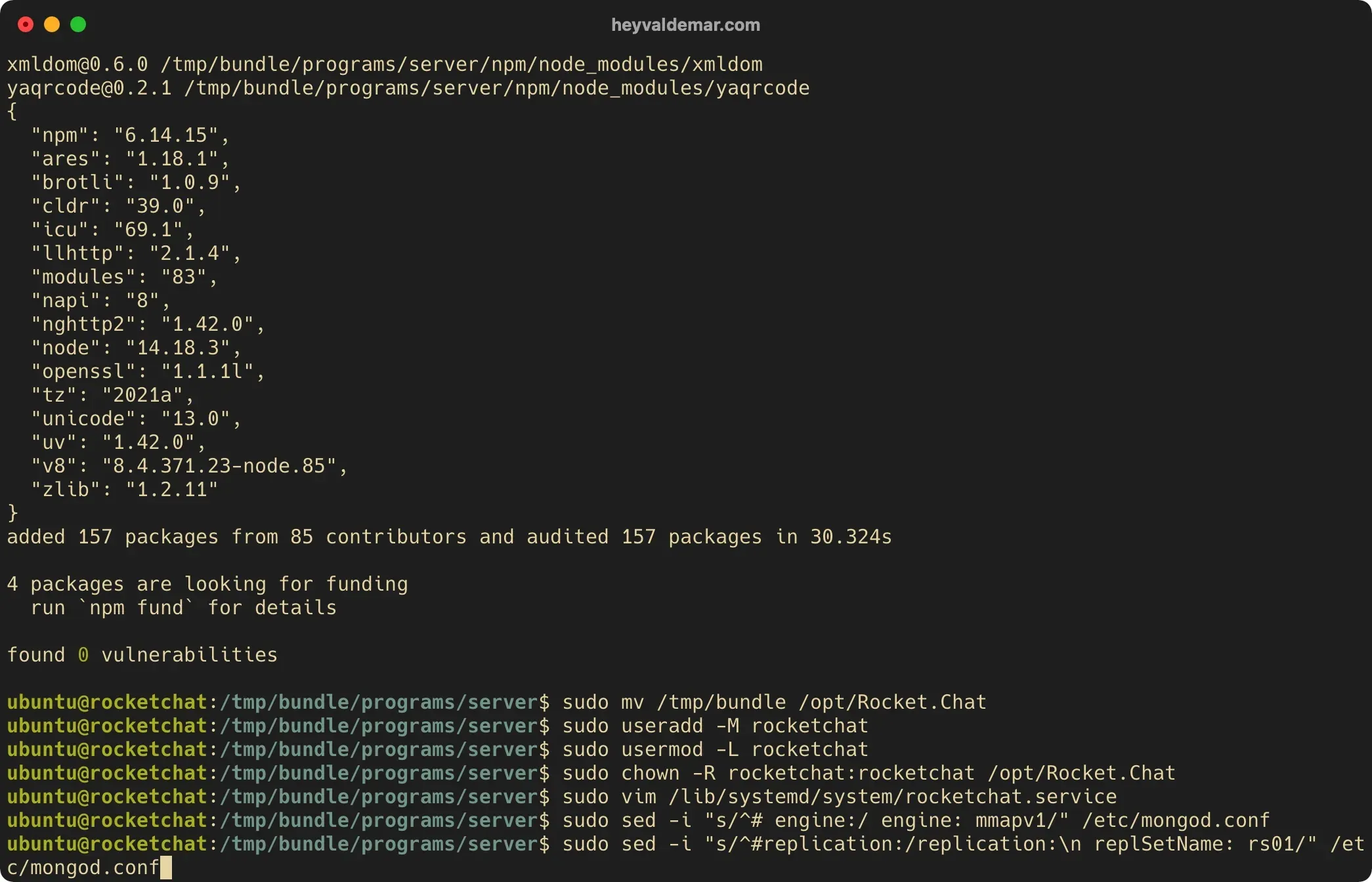 Install Rocket.Chat on Ubuntu Server - Step 38