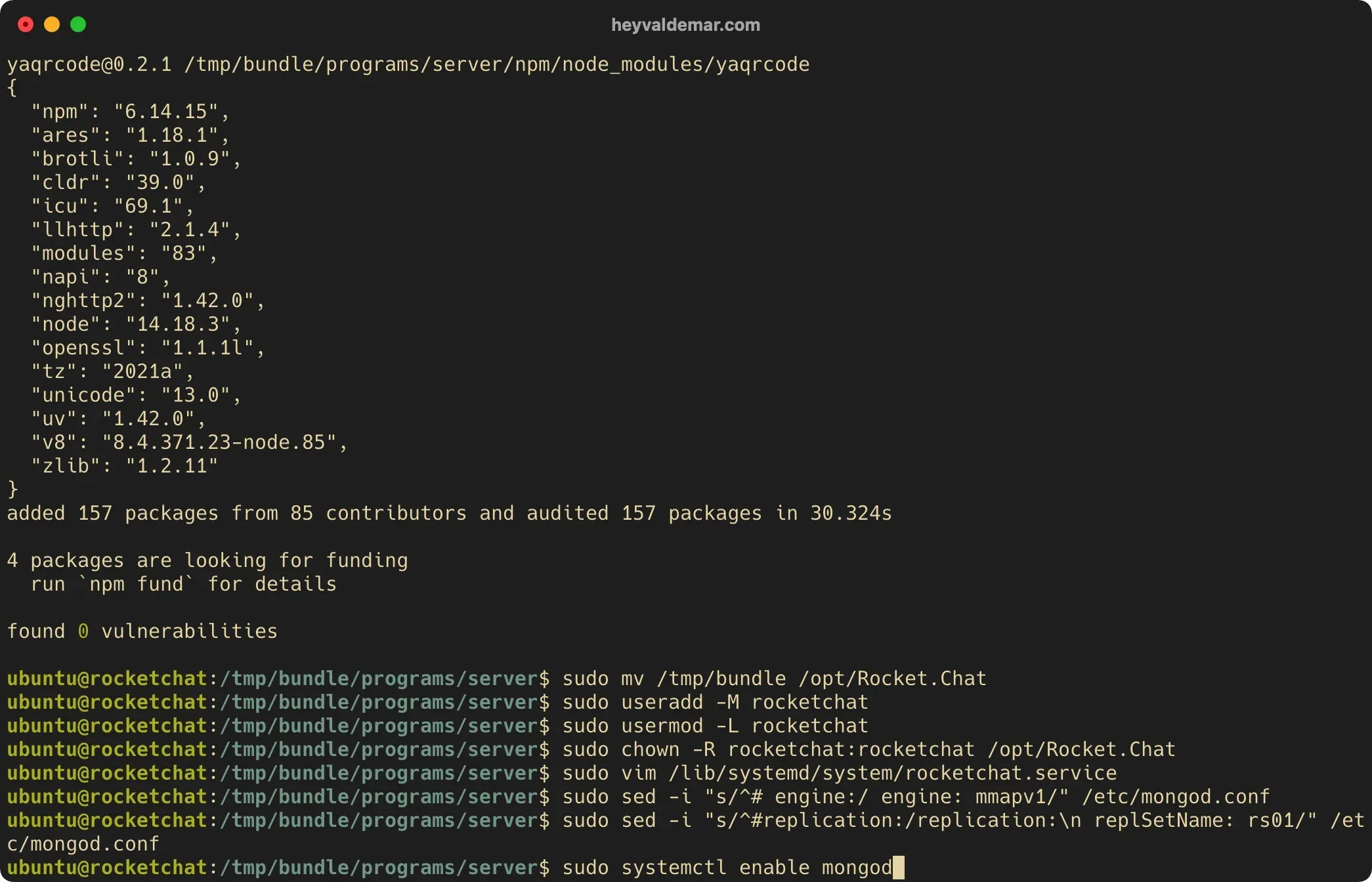 Install Rocket.Chat on Ubuntu Server - Step 39