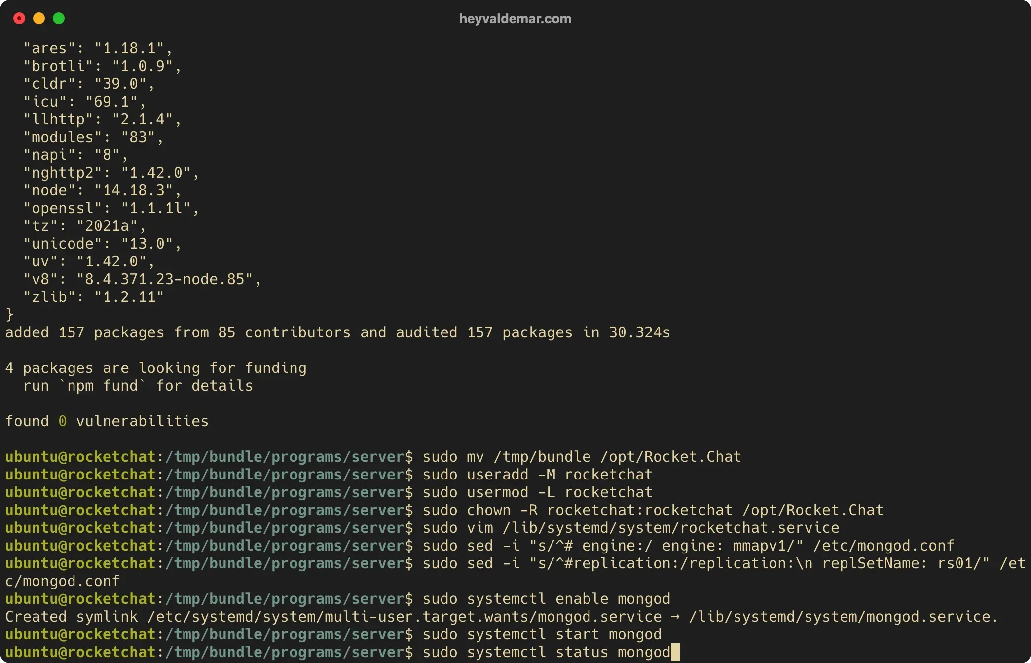Install Rocket.Chat on Ubuntu Server - Step 41