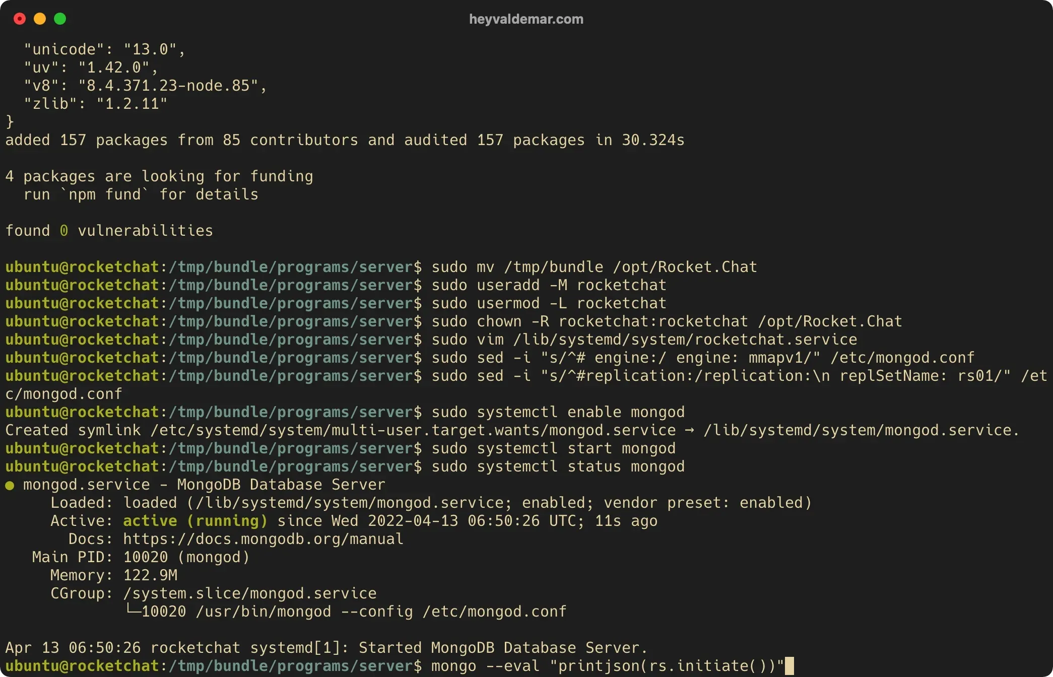 Install Rocket.Chat on Ubuntu Server - Step 42
