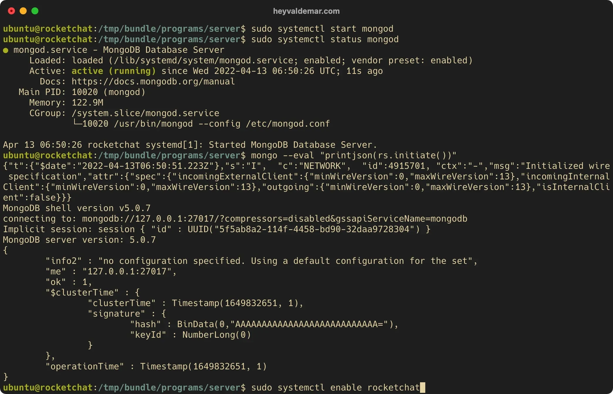 Install Rocket.Chat on Ubuntu Server - Step 43