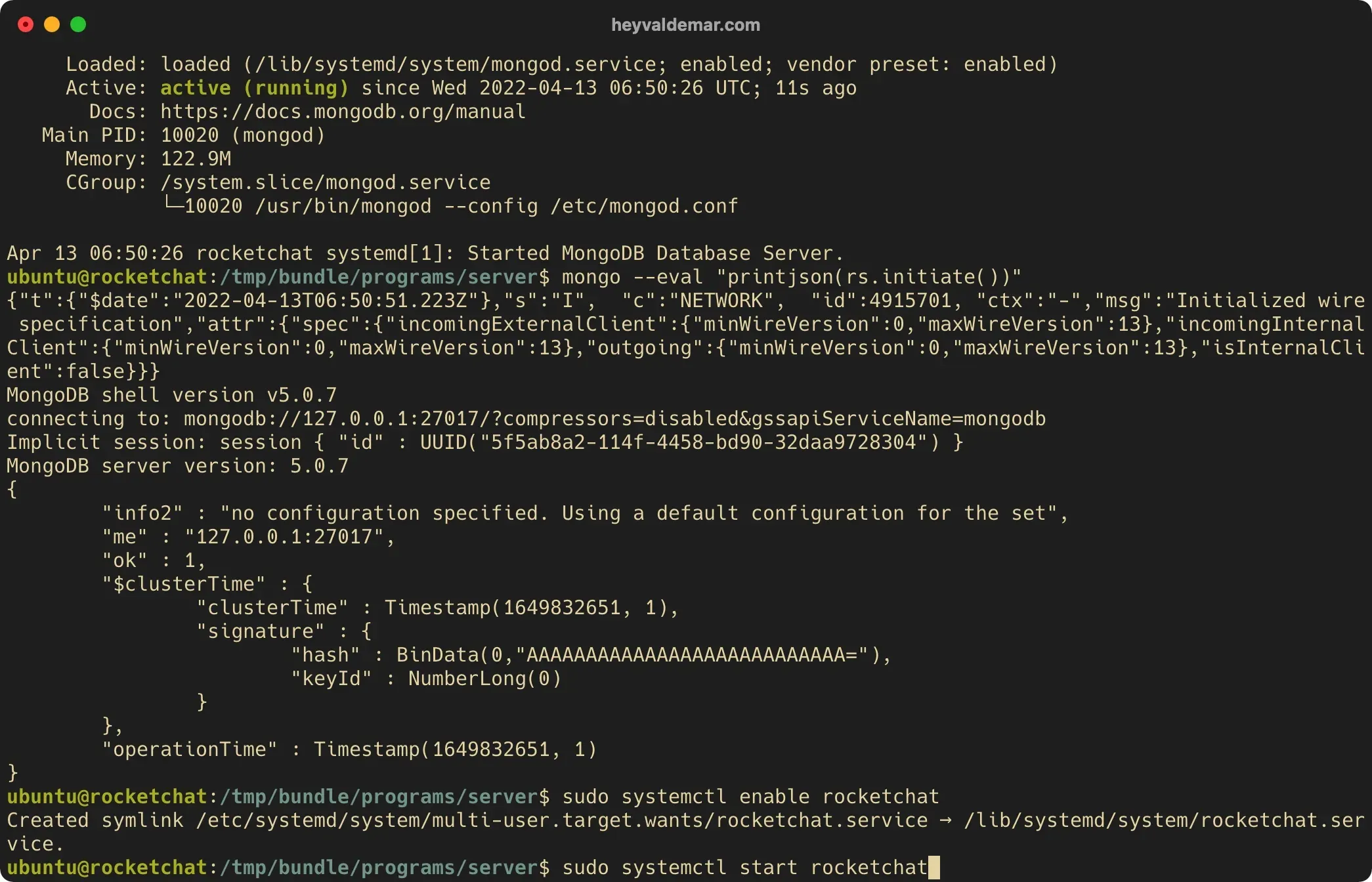 Install Rocket.Chat on Ubuntu Server - Step 44
