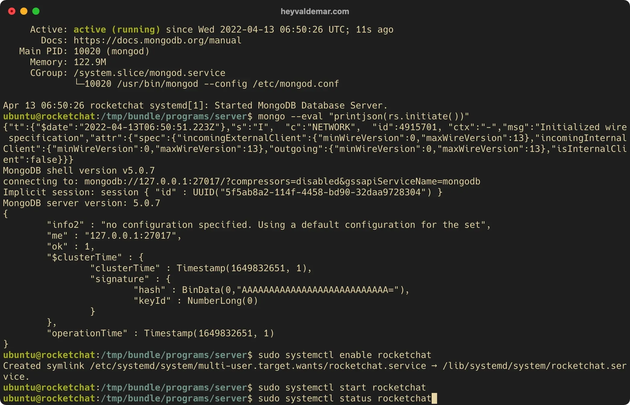 Install Rocket.Chat on Ubuntu Server - Step 45