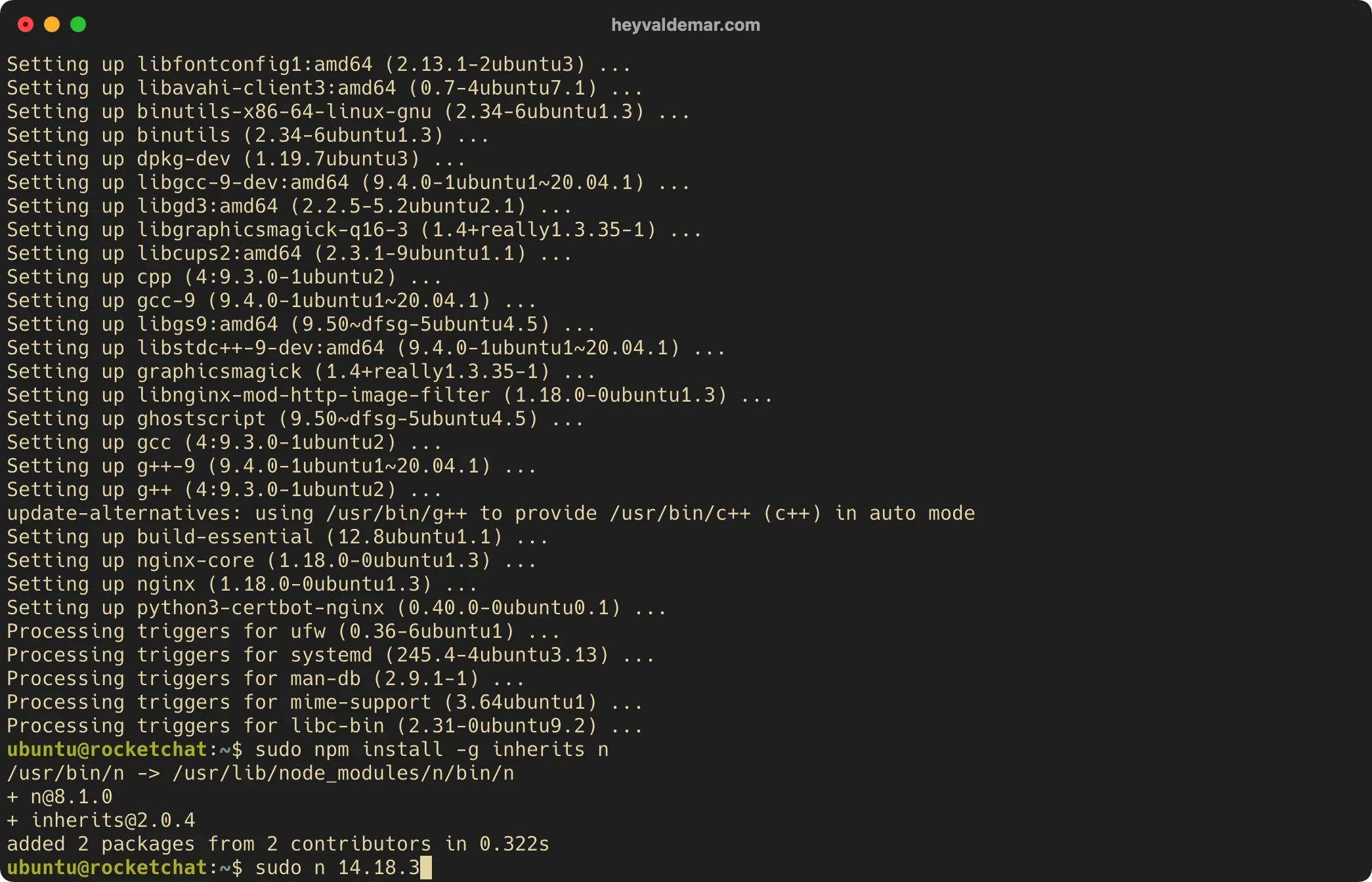 Install Rocket.Chat on Ubuntu Server - Step 7