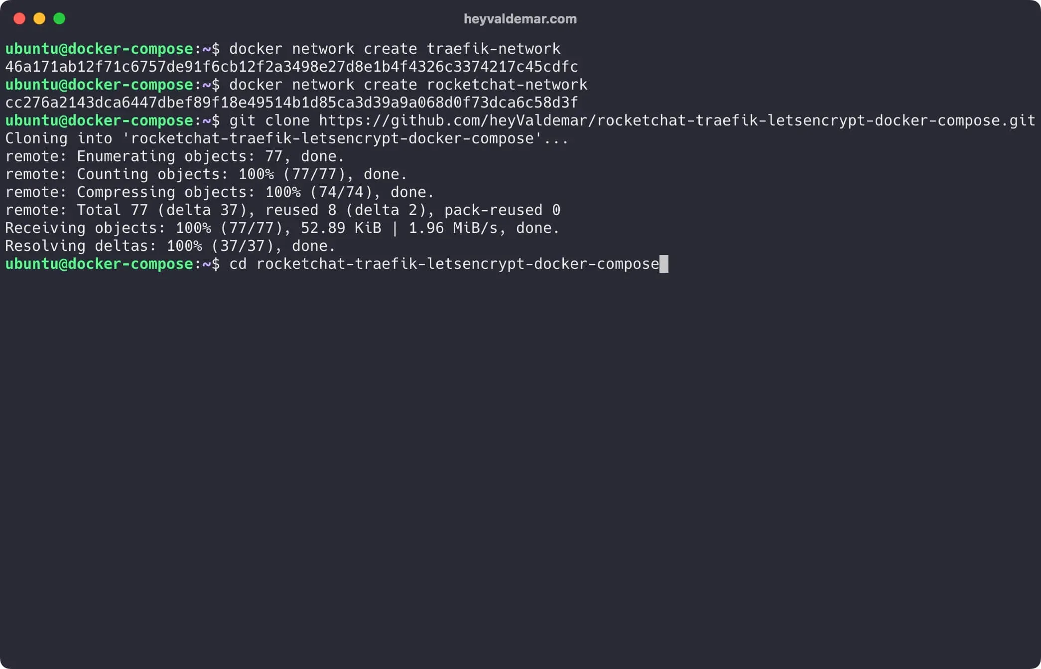Install Rocket.Chat Using Docker Compose - Step 4