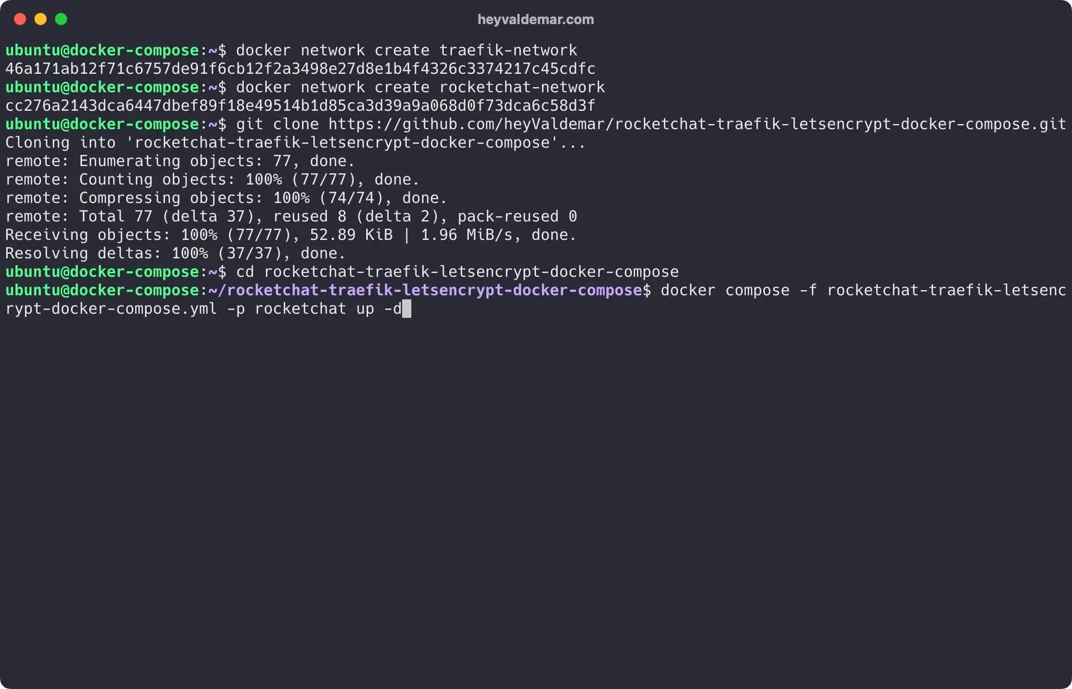 Install Rocket.Chat Using Docker Compose - Step 5