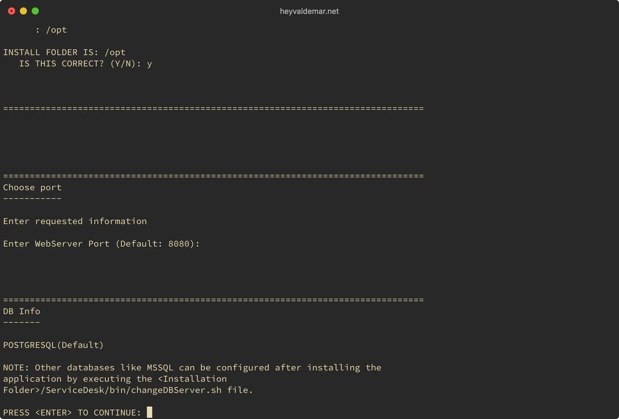 Install ServiceDesk Plus on Ubuntu Server - Step 14