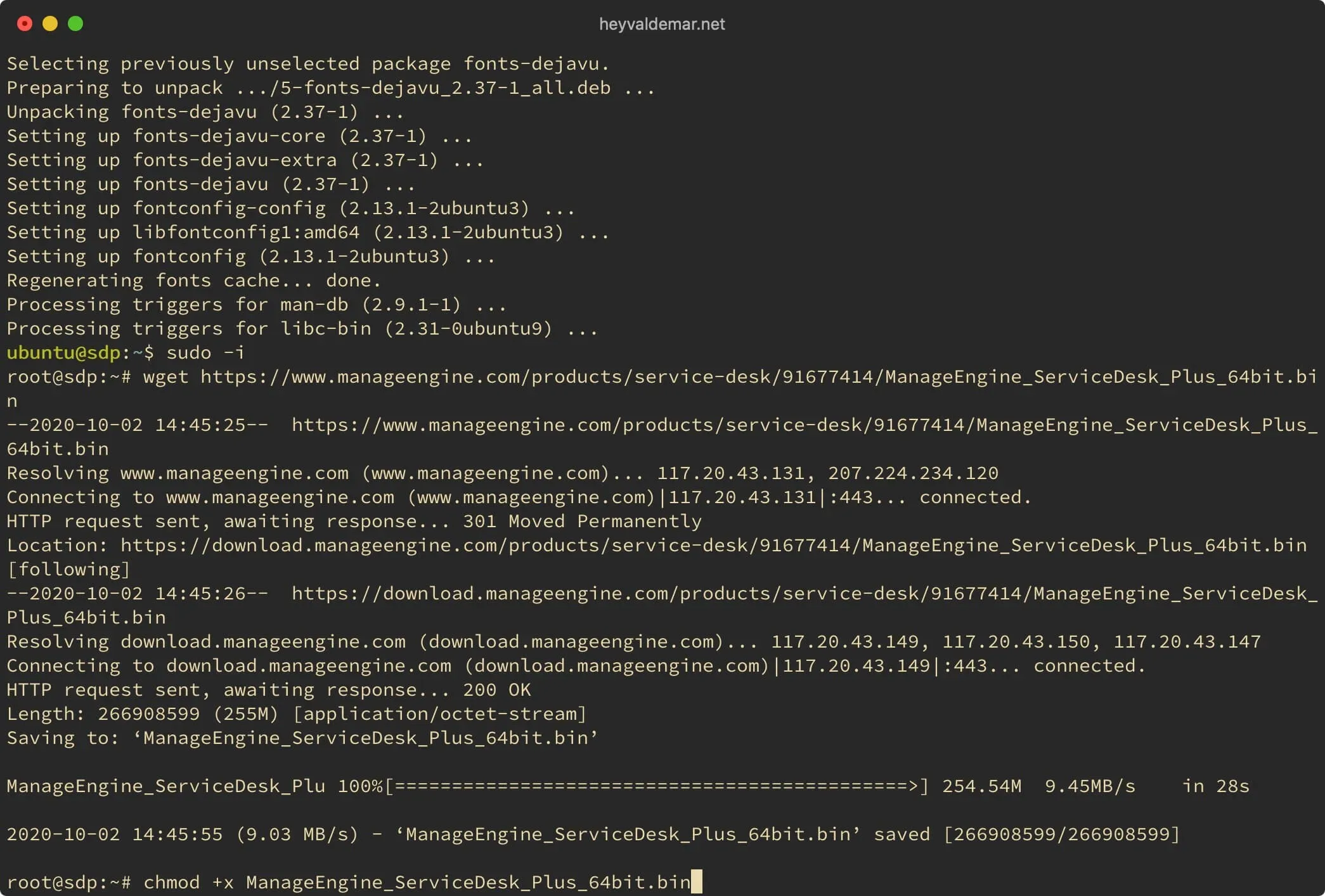Install ServiceDesk Plus on Ubuntu Server - Step 5