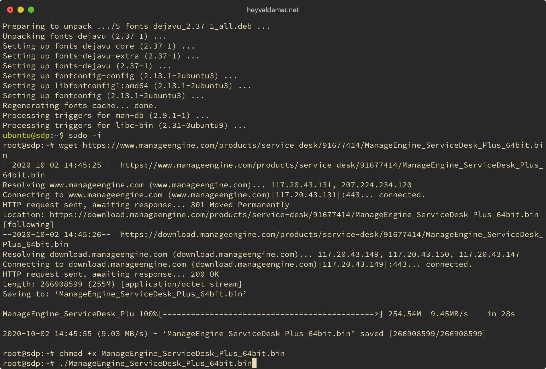 Install ServiceDesk Plus on Ubuntu Server - Step 6