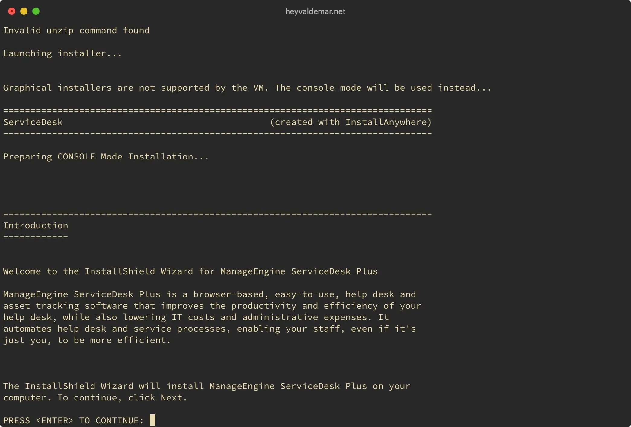Install ServiceDesk Plus on Ubuntu Server - Step 7