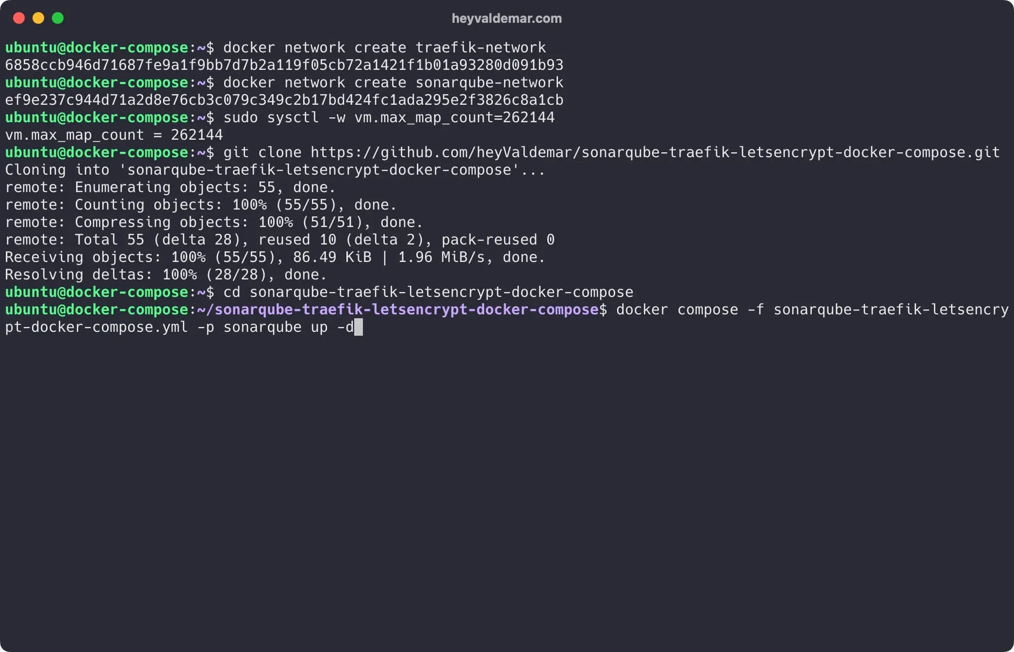 Install SonarQube Using Docker Compose - Step 6