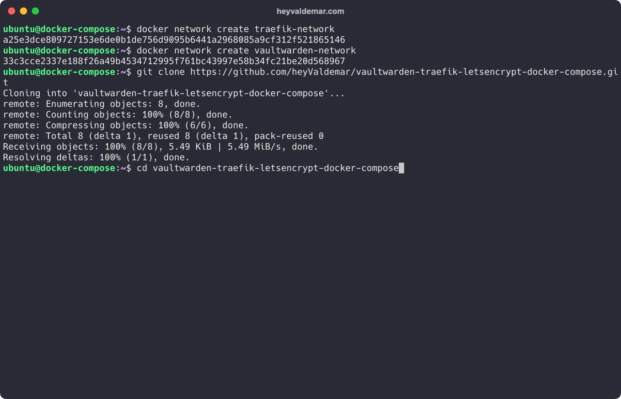 Install Vaultwarden Using Docker Compose - Step 4