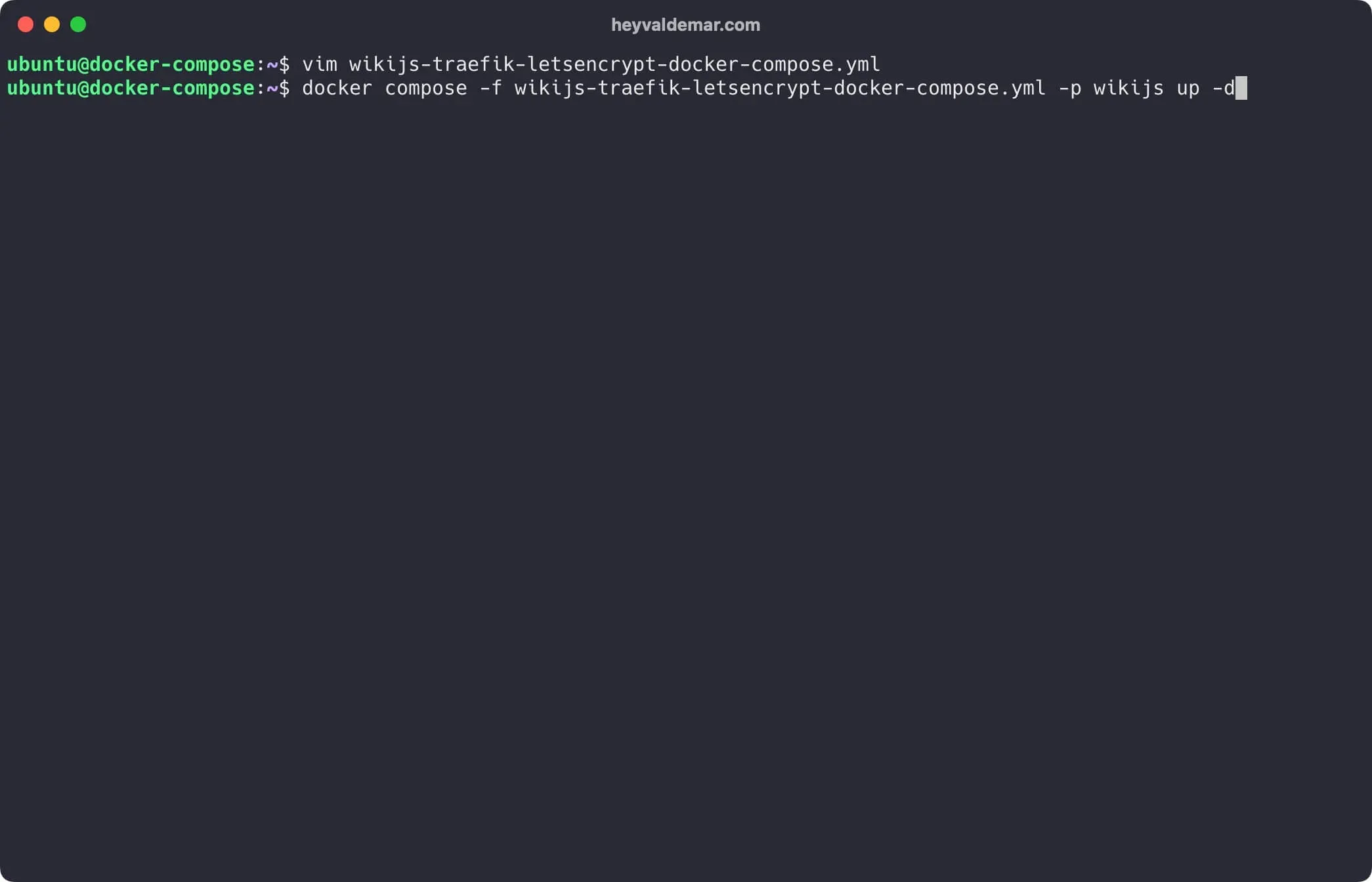 Install Wiki.js with Docker Compose - Step 4