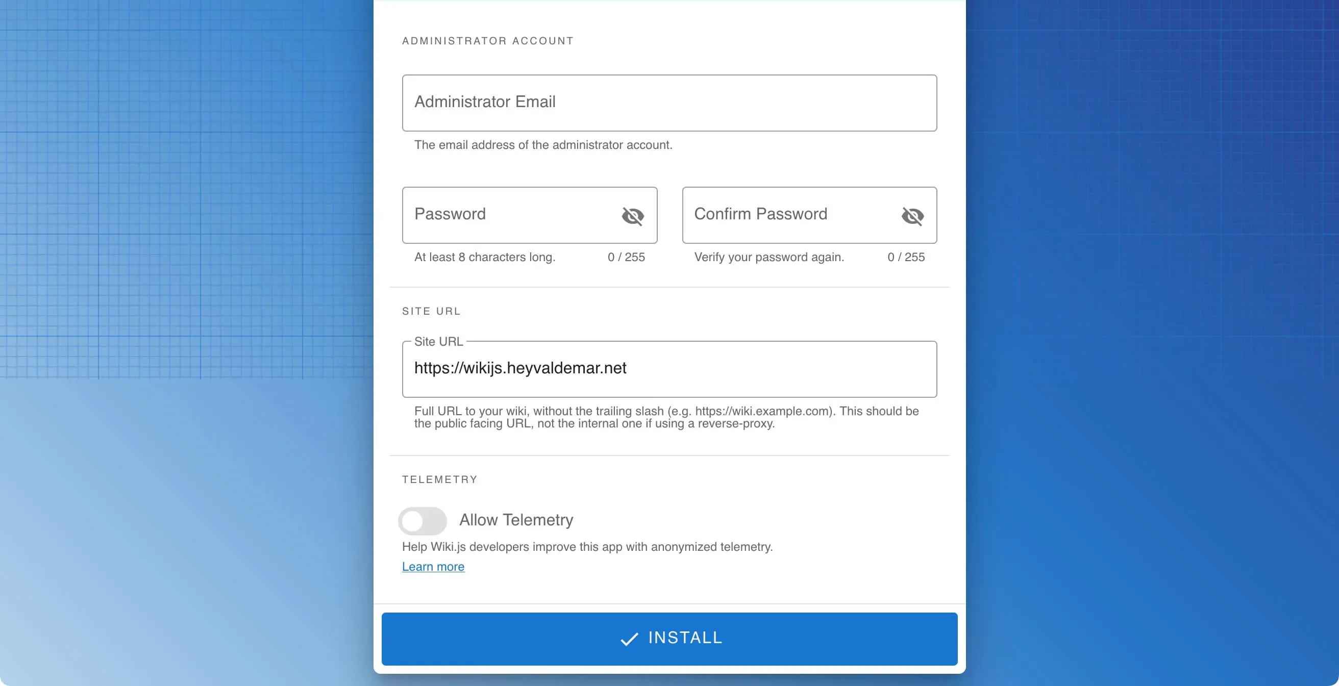 Install Wiki.js with Docker Compose - Step 5