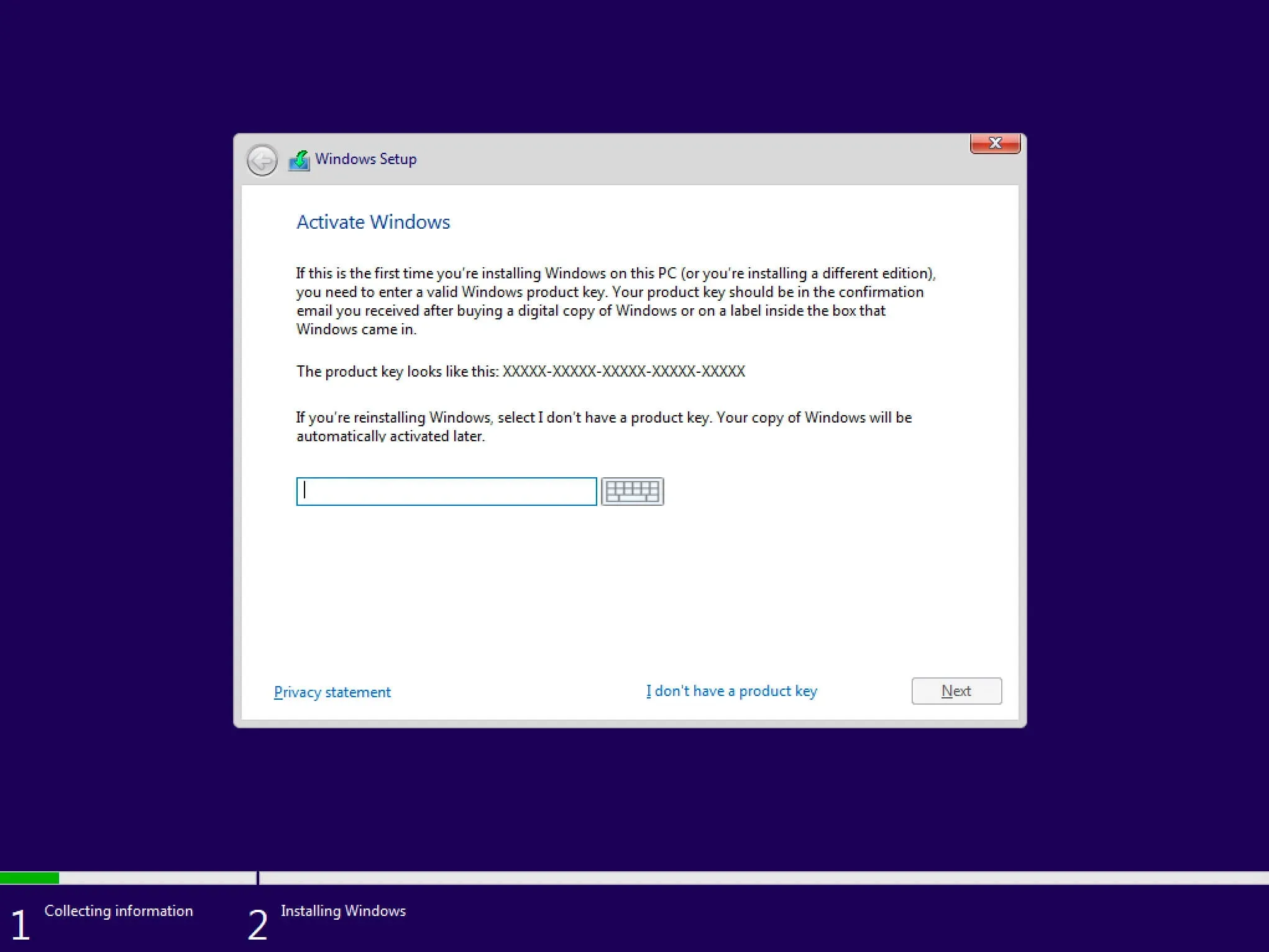 Install Windows 10 - Step 3