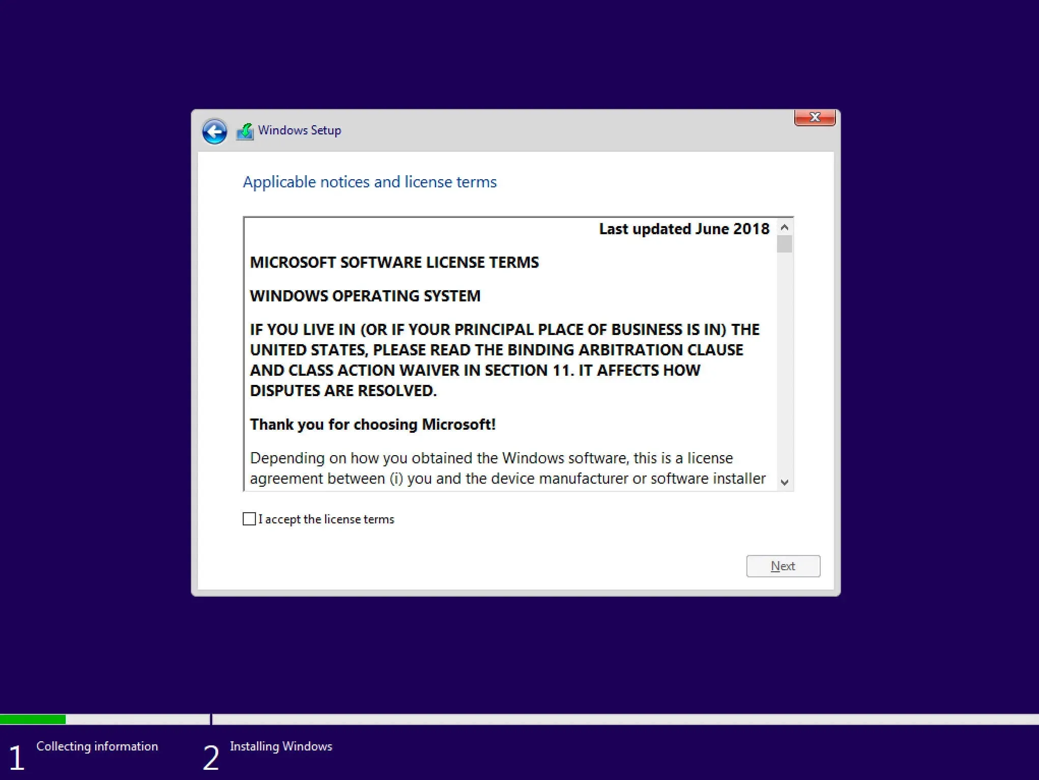 Install Windows 10 - Step 5